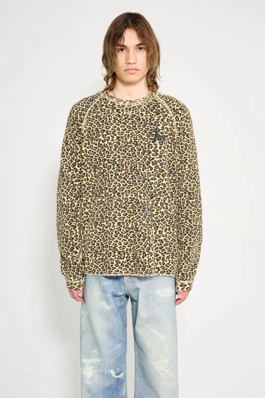 Stüssy Raglan Thermal Basic Stock Leopard sold by Tres Bien