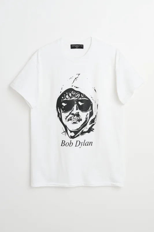 Connie Costas Bomb Dylan Front Graphic T-shirt White made by Tres Bien