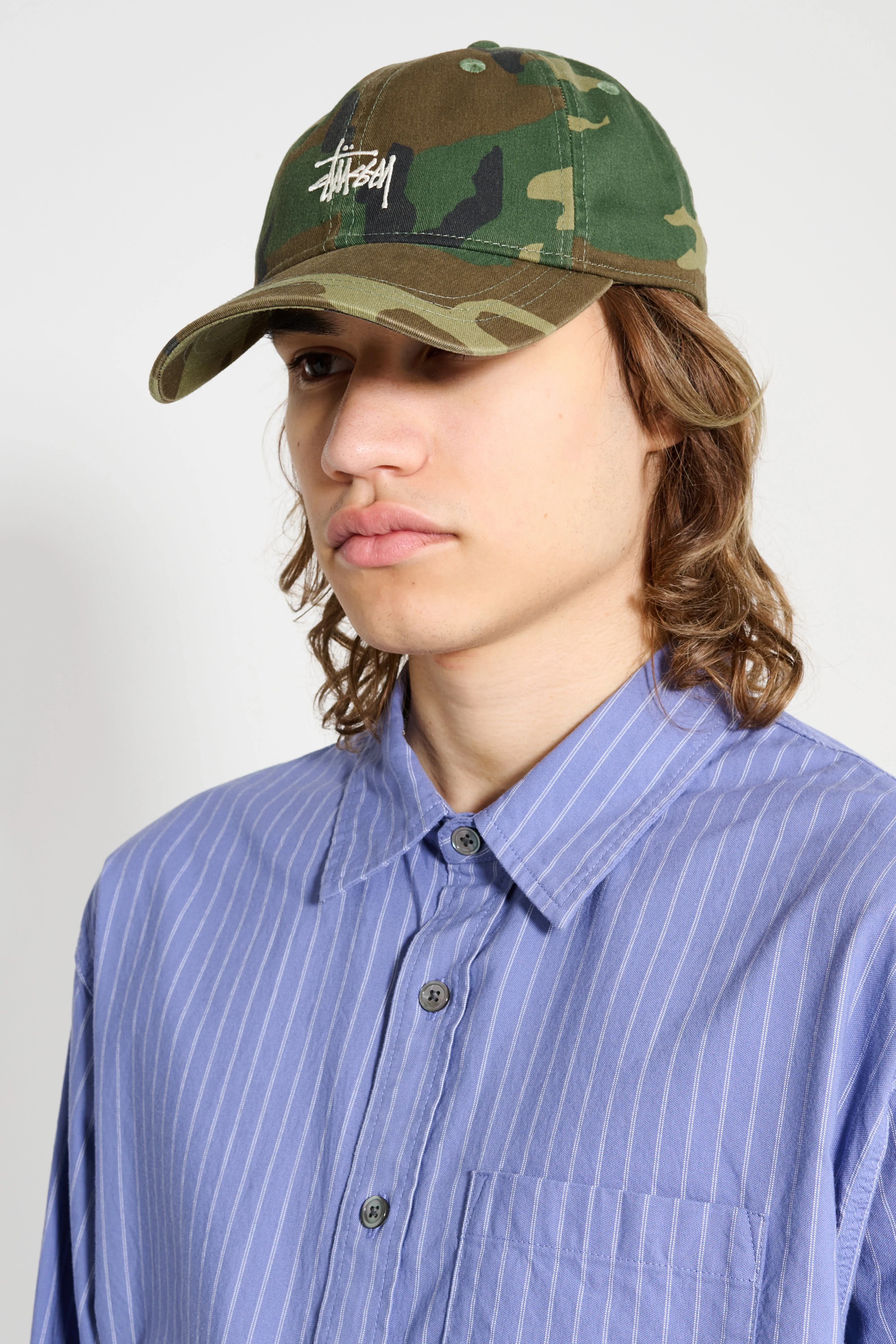 Stüssy Basic Washed Low Pro Cap Woodland Camo sold by Tres Bien product image thumbnail 3