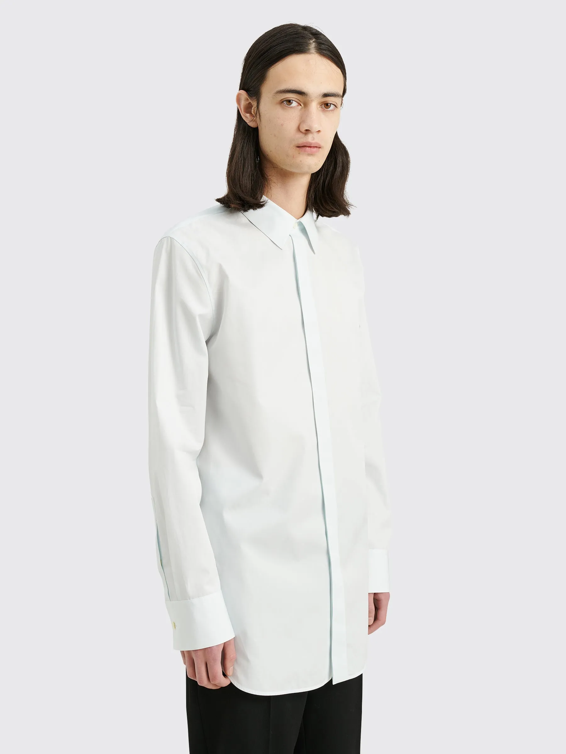 Jil Sander Organic Cotton Poplin Shirt Light Pastel Blue sold by Tres Bien product image thumbnail 5