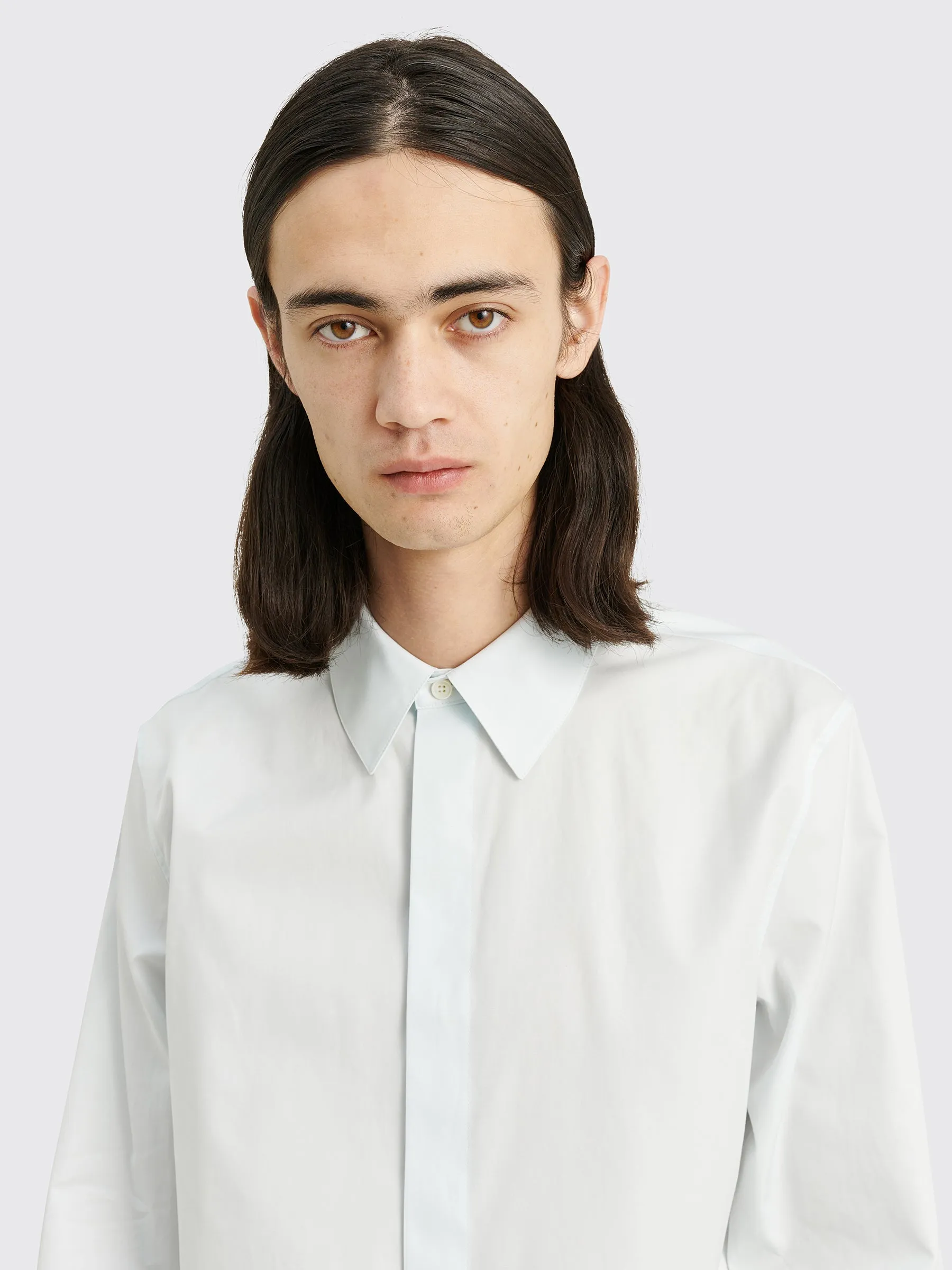Jil Sander Organic Cotton Poplin Shirt Light Pastel Blue sold by Tres Bien product image thumbnail 2