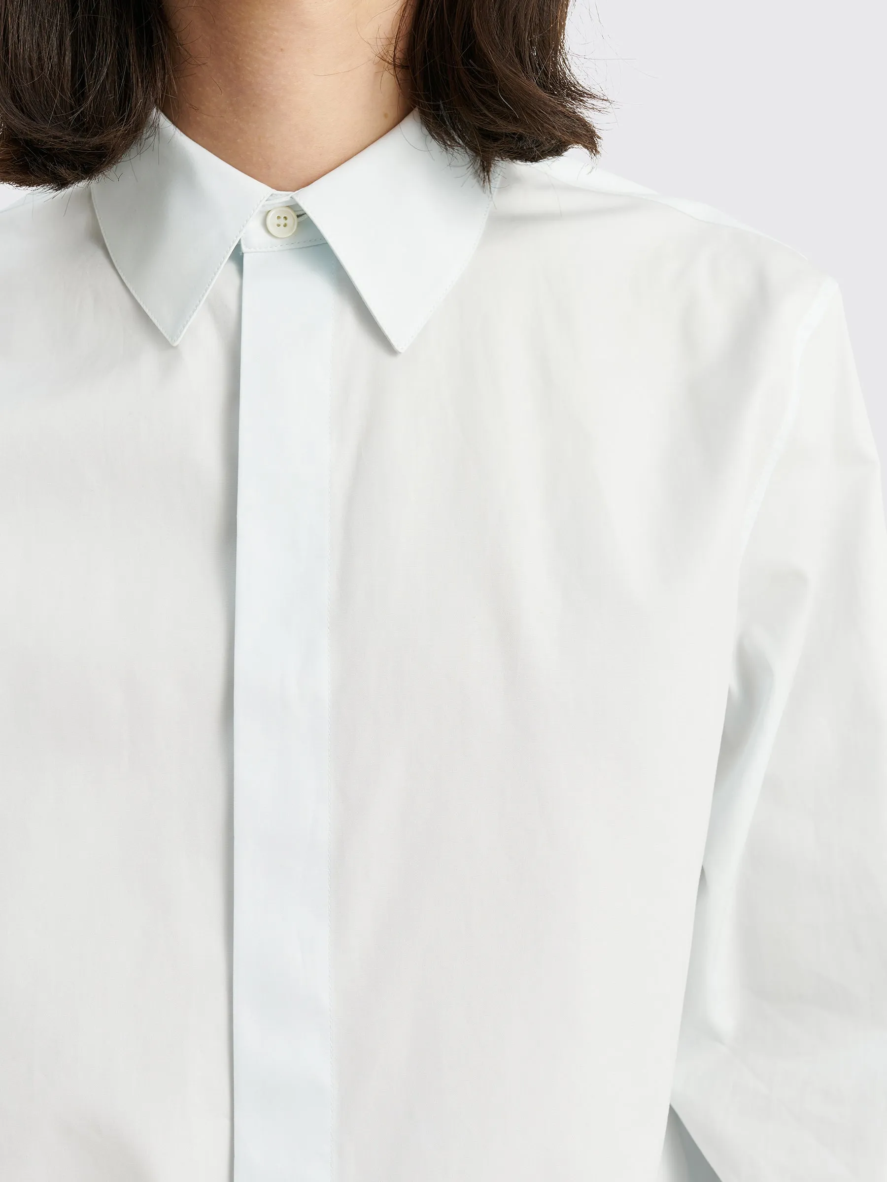 Jil Sander Organic Cotton Poplin Shirt Light Pastel Blue sold by Tres Bien product image thumbnail 3
