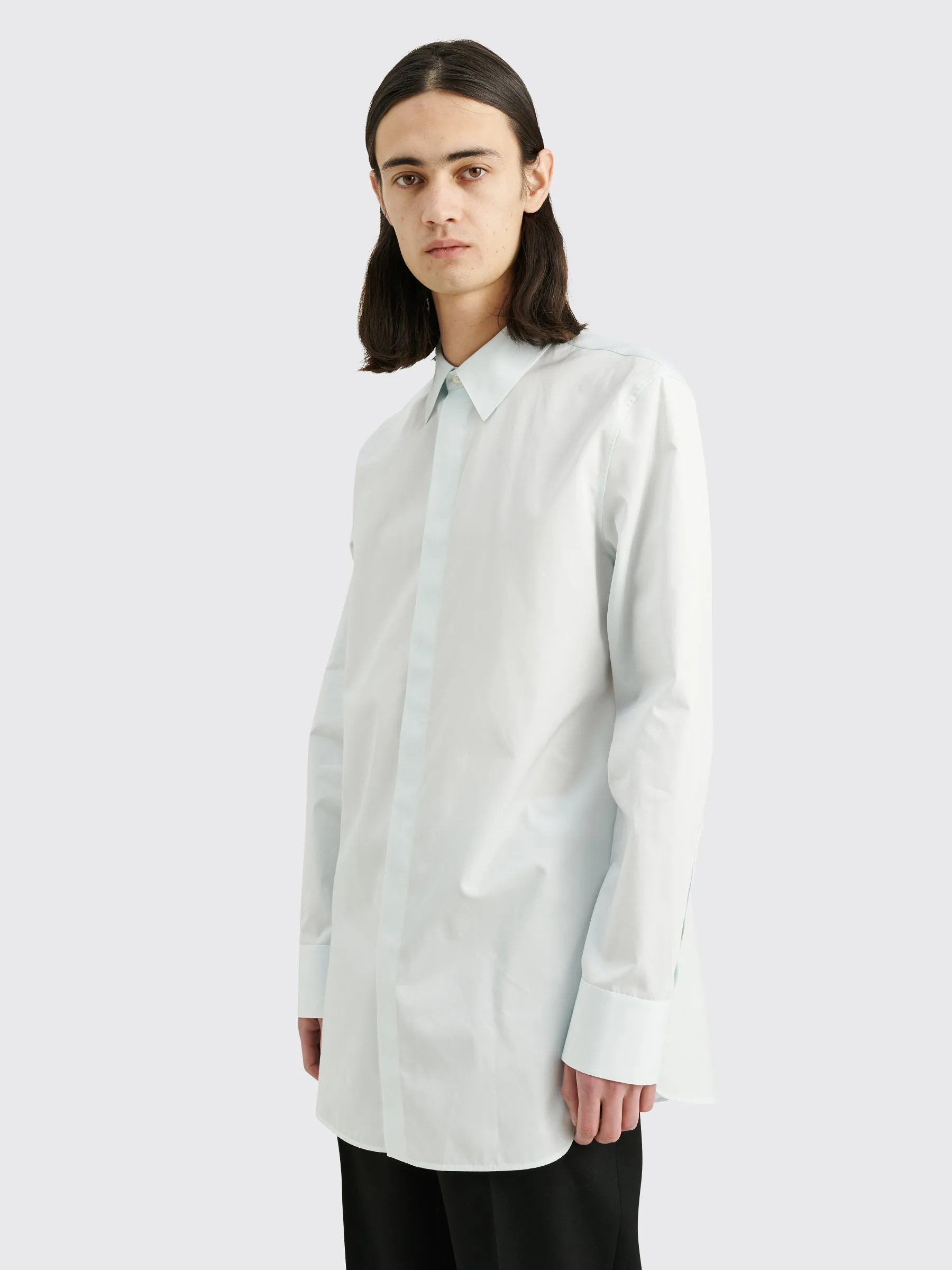 Jil Sander Organic Cotton Poplin Shirt Light Pastel Blue sold by Tres Bien product image thumbnail 4