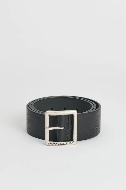 Random Identities Leather Belt Black made by Tres Bien