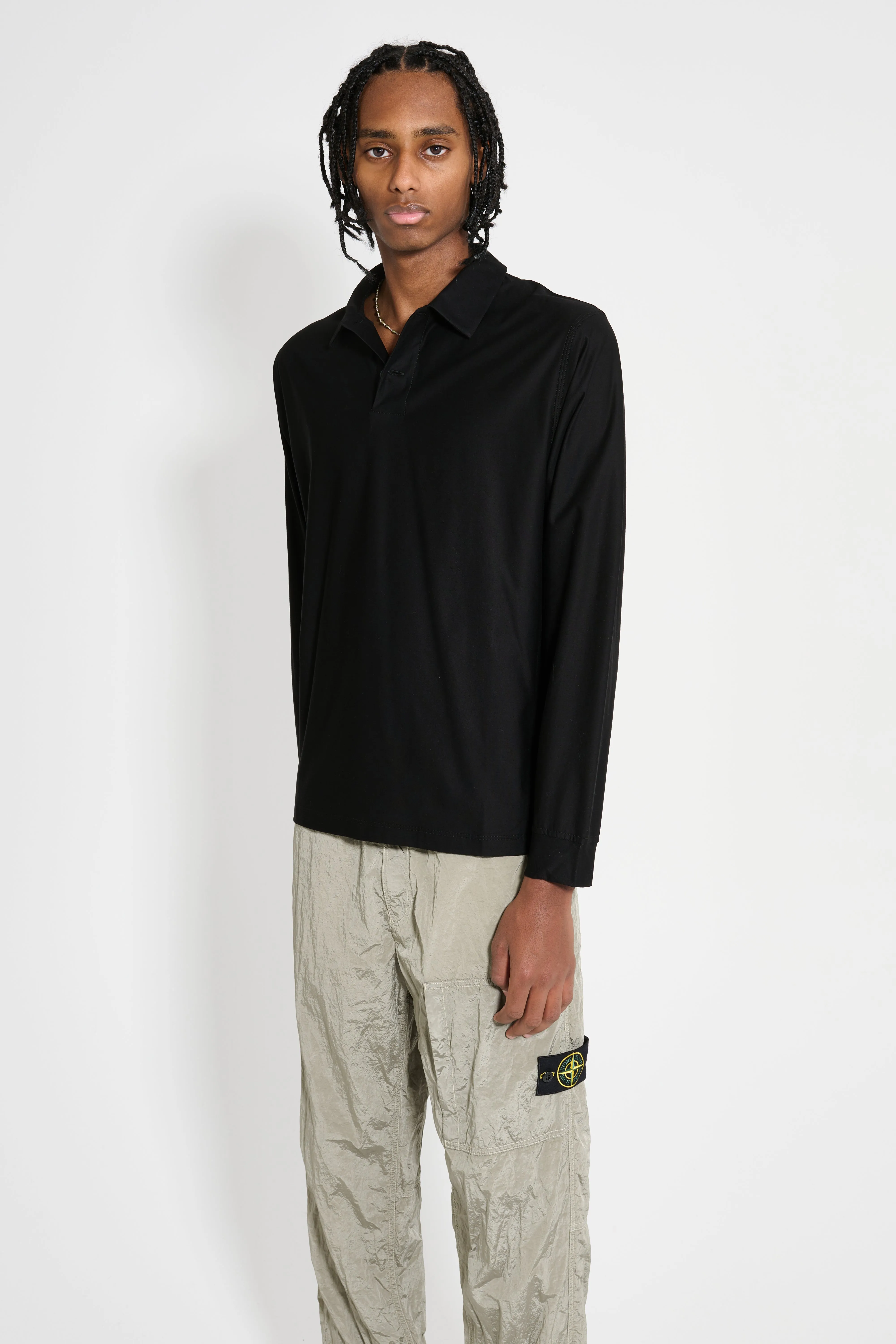Stone Island Ghost Polo Shirt M/Lunga Black sold by Tres Bien product image thumbnail 2