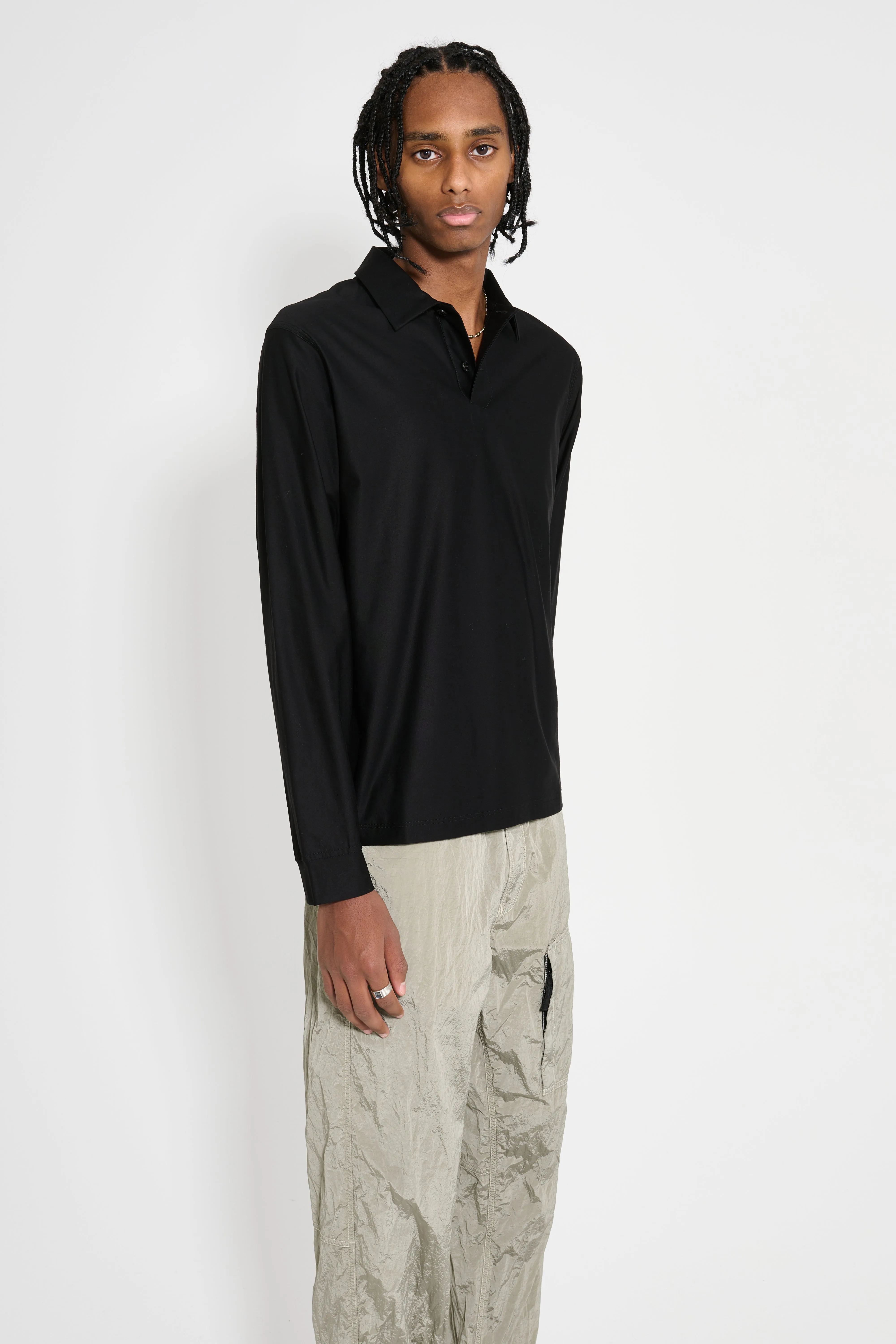 Stone Island Ghost Polo Shirt M/Lunga Black sold by Tres Bien product image thumbnail 3