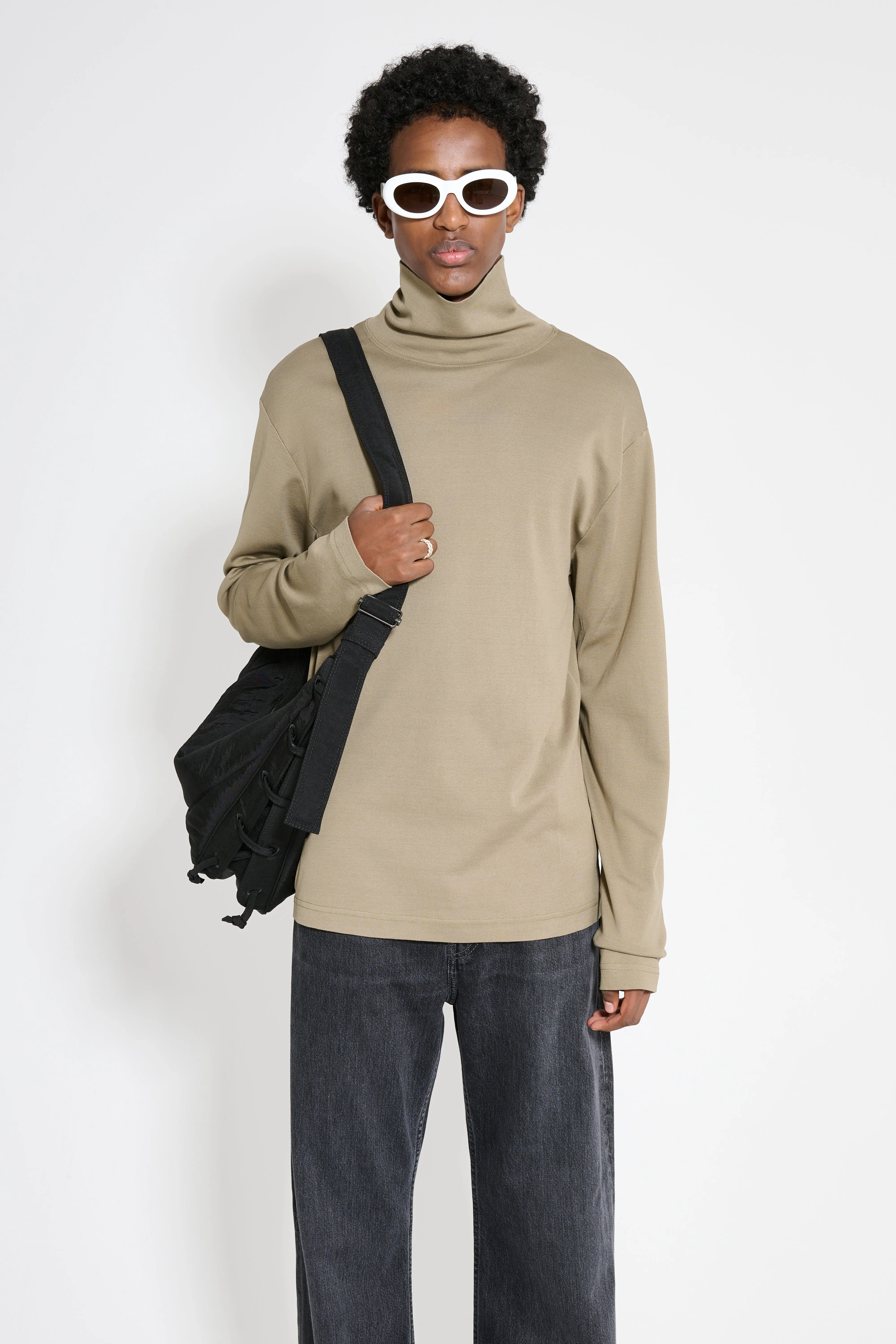 Lemaire Long Sleeve Turtle Neck Green Beige sold by Tres Bien