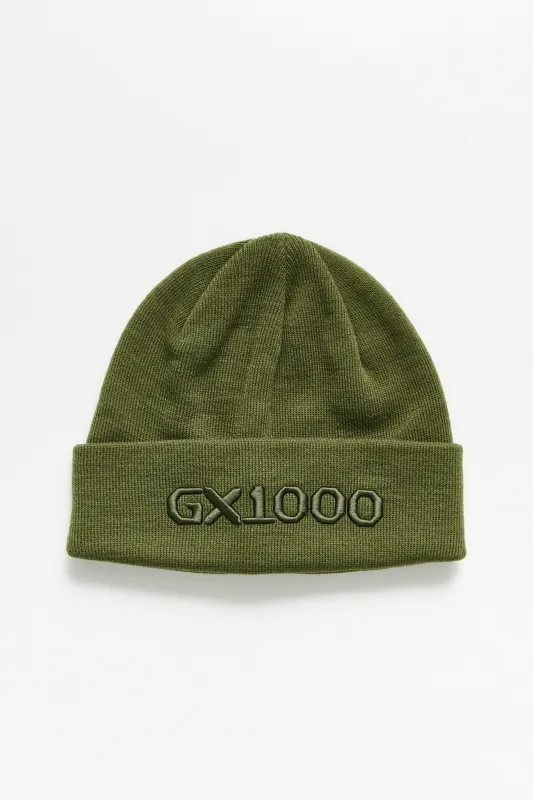 GX1000 OG Logo Beanie Olive made by Tres Bien