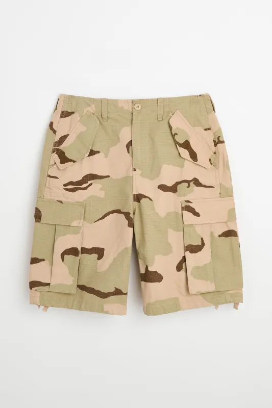 Stüssy Cargo Shorts Ripstop Sand Camo sold by Tres Bien