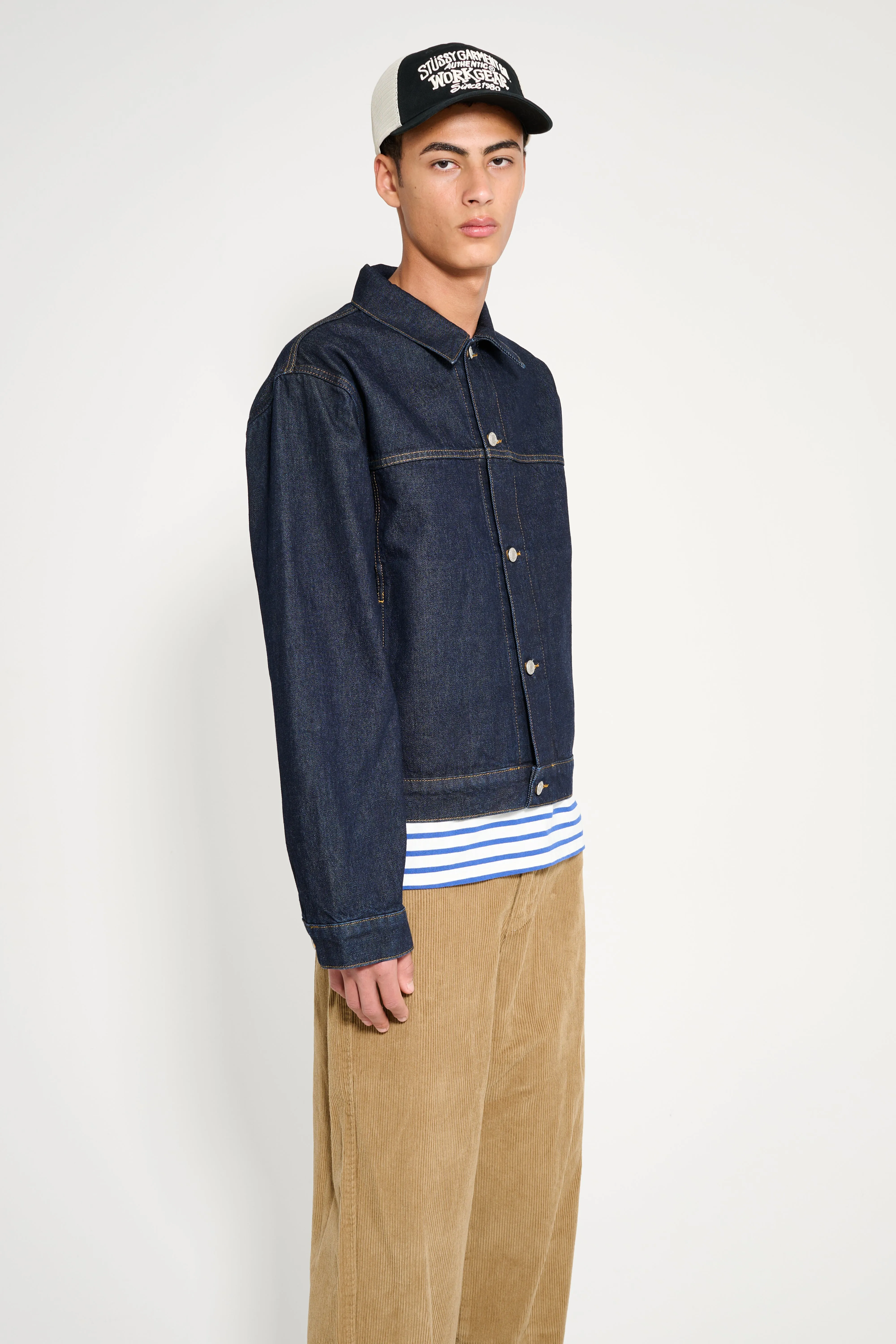 Stüssy Trucker Denim Jacket Rinsed Indigo sold by Tres Bien product image thumbnail 3