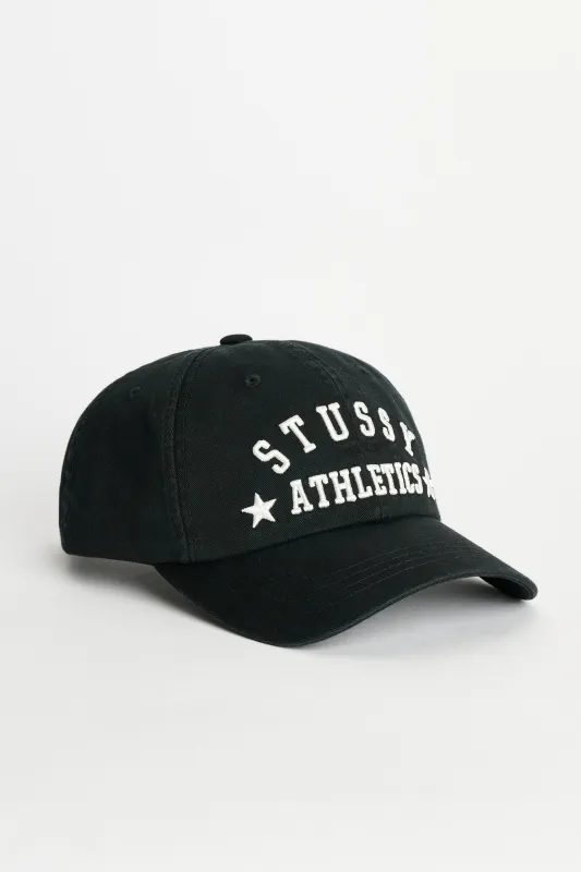 Stüssy LP Athletics Strapback Cap Black sold by Tres Bien