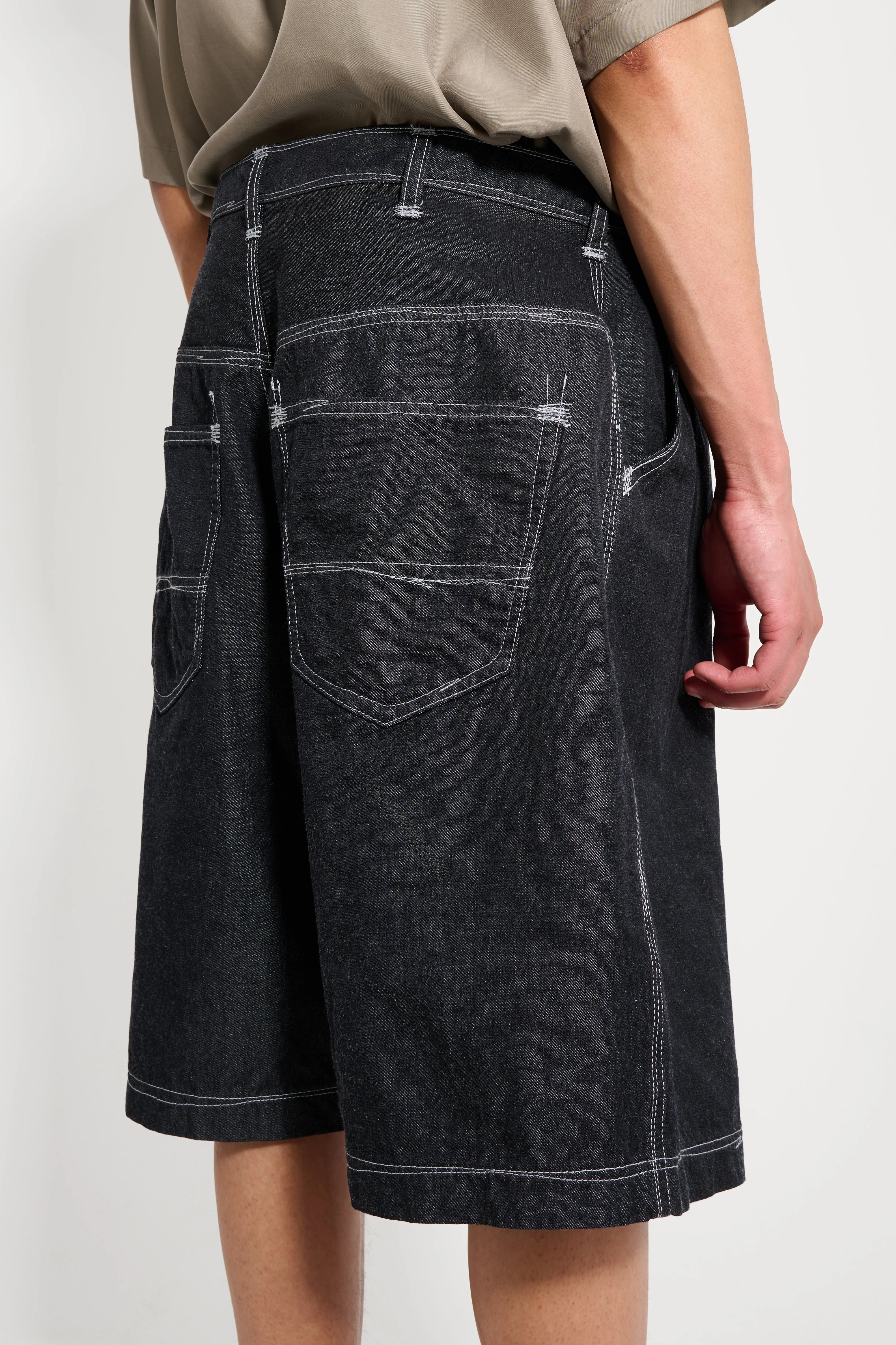 Junya Watanabe MAN Wide Leg Pleated Shorts Black sold by Tres Bien product image thumbnail 5
