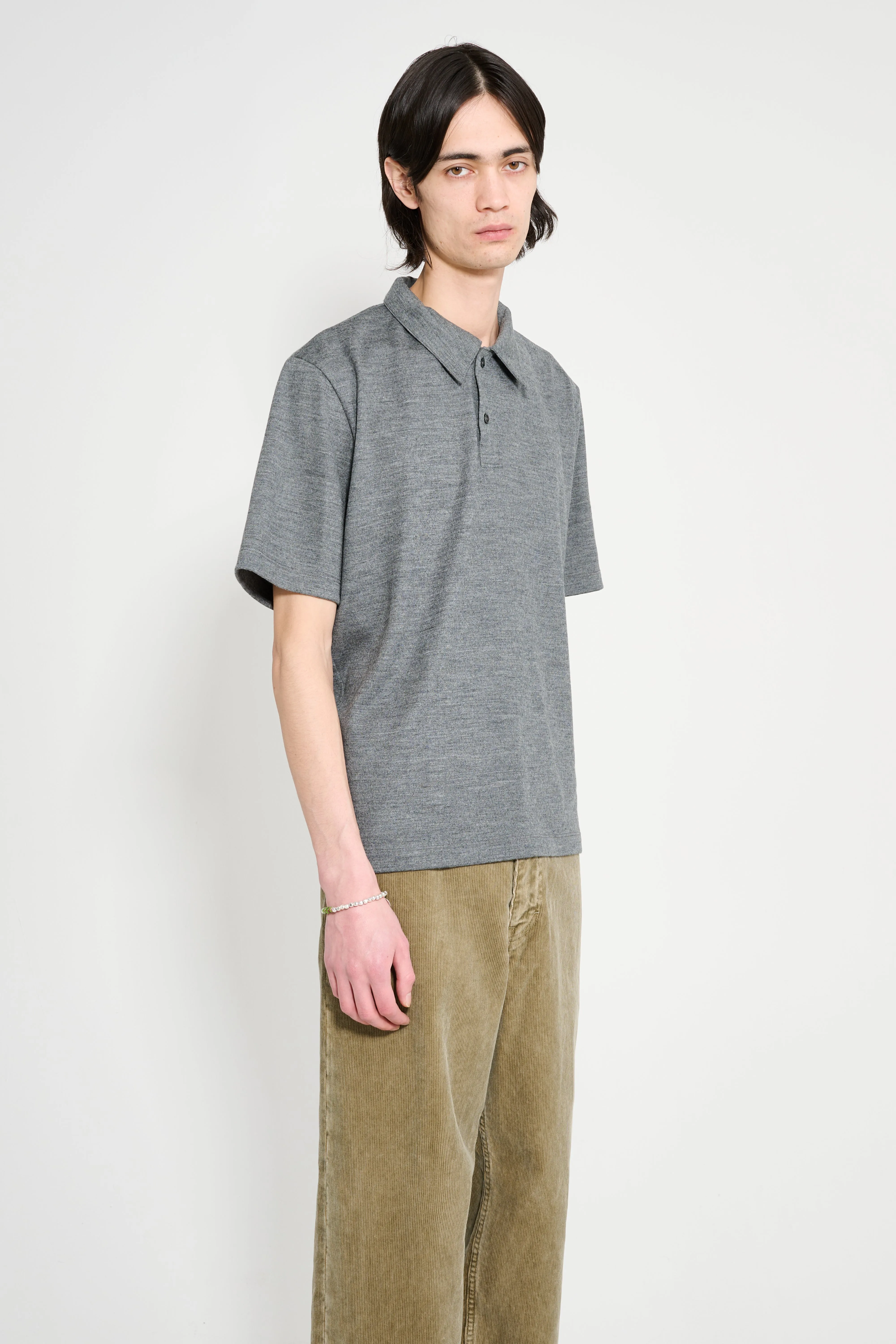 Lady White Co. Summer Wool Polo Grey sold by Tres Bien product image thumbnail 4