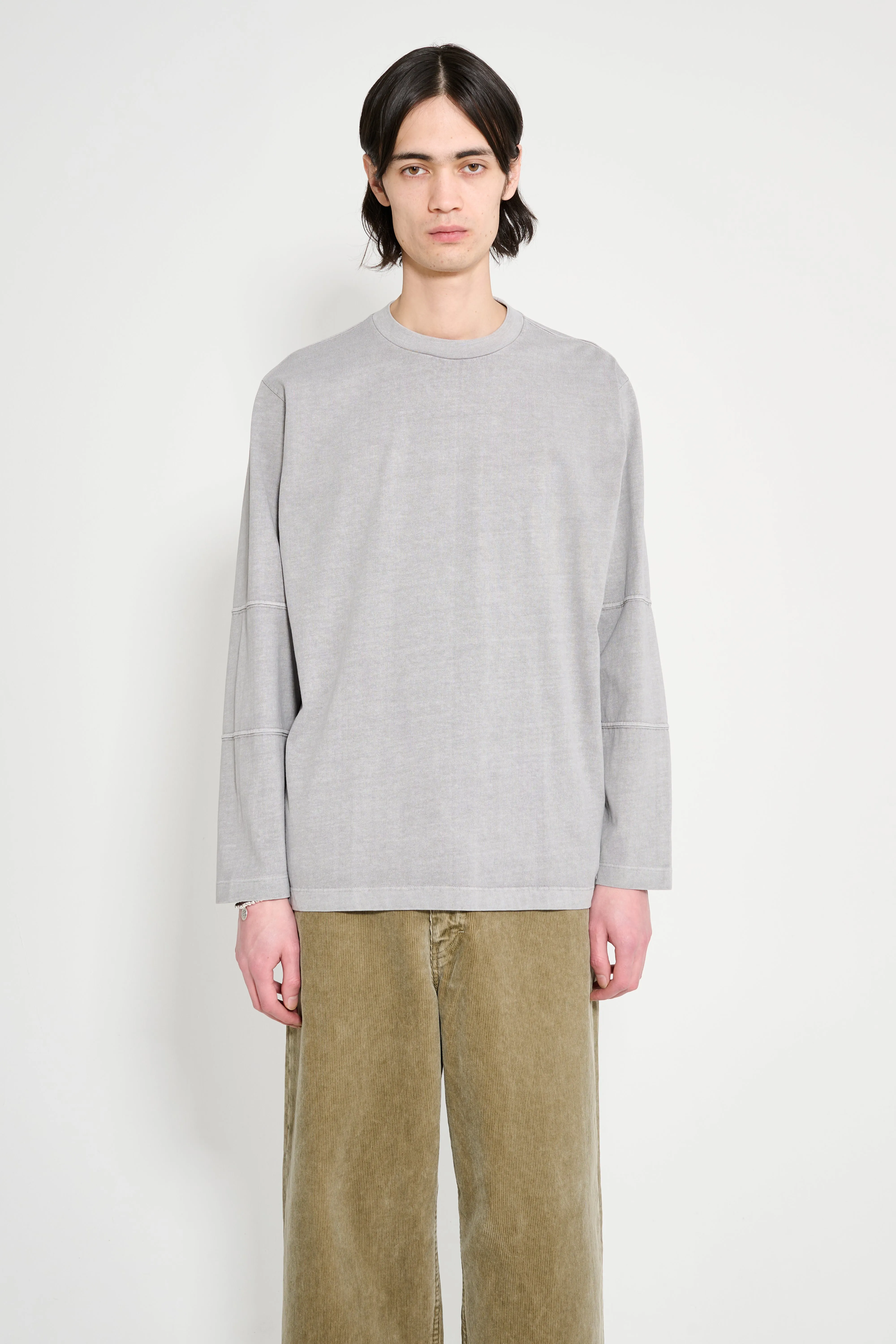 Lady White Co. Tripanel LS T-shirt Pigment Chalk sold by Tres Bien