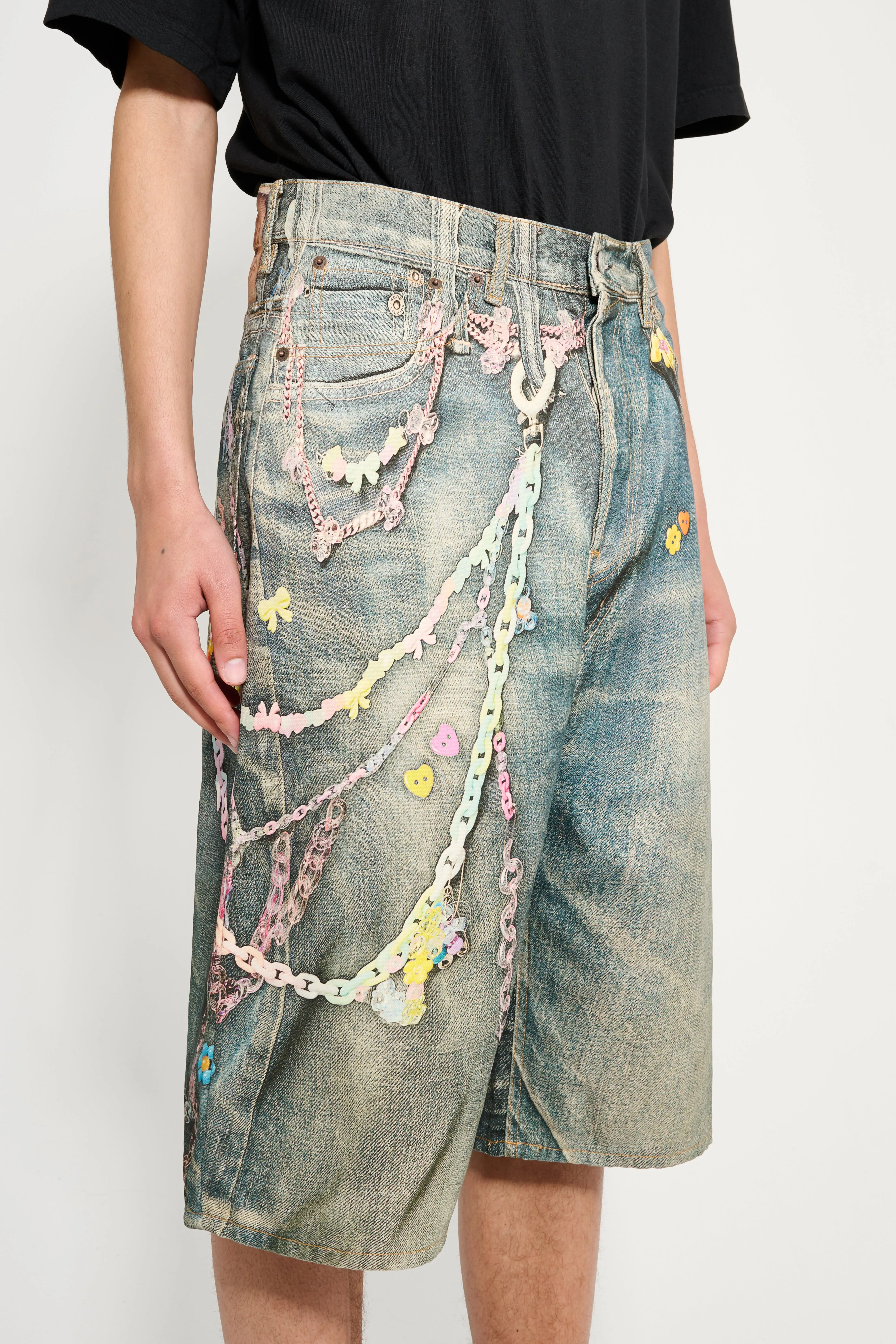 Acne Studios Kawaii Keychains Denim Shorts Mid Blue sold by Tres Bien product image thumbnail 2