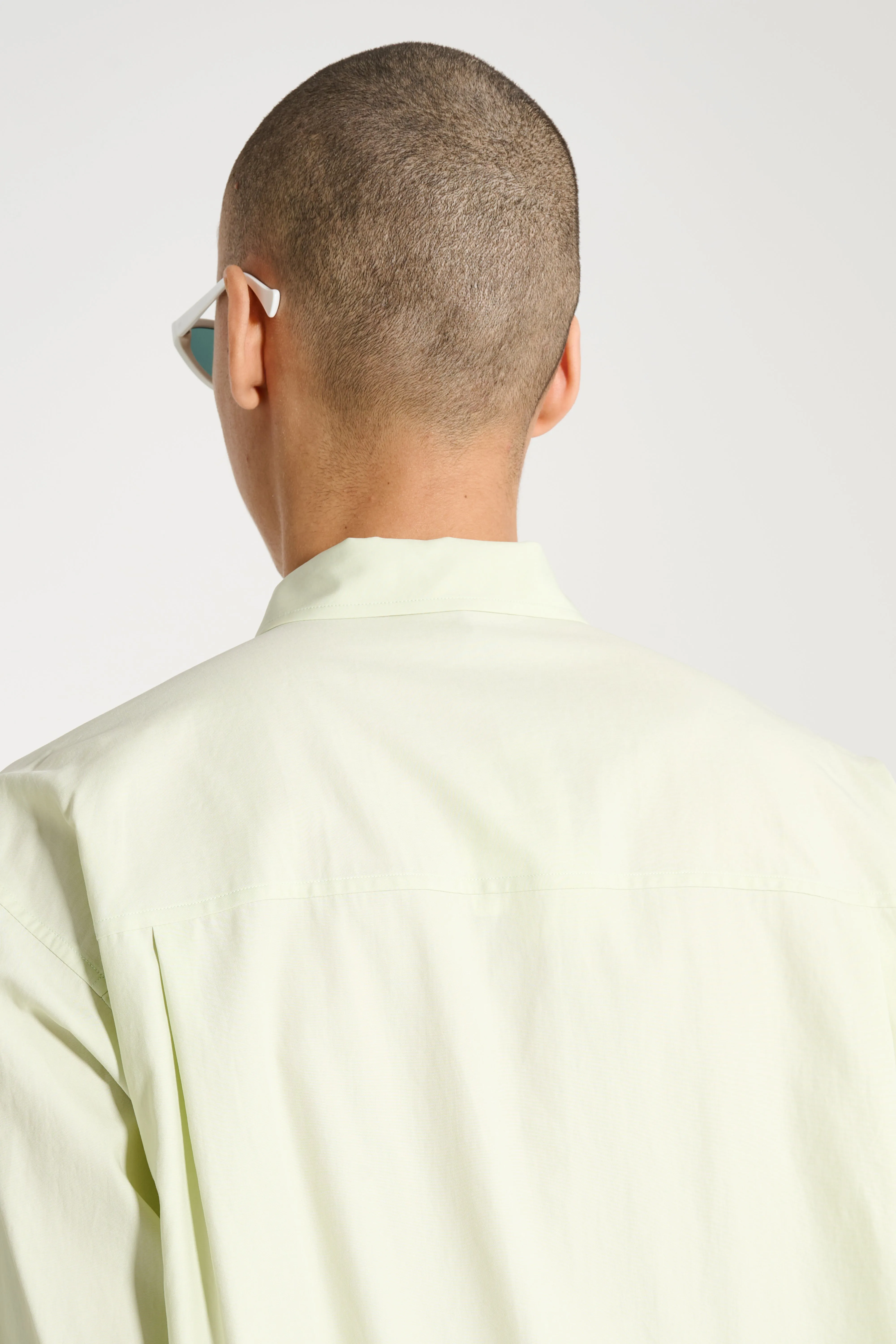 Auralee Washed Finx Twill Big Half Sleeved Shirt Light Green sold by Tres Bien product image thumbnail 5