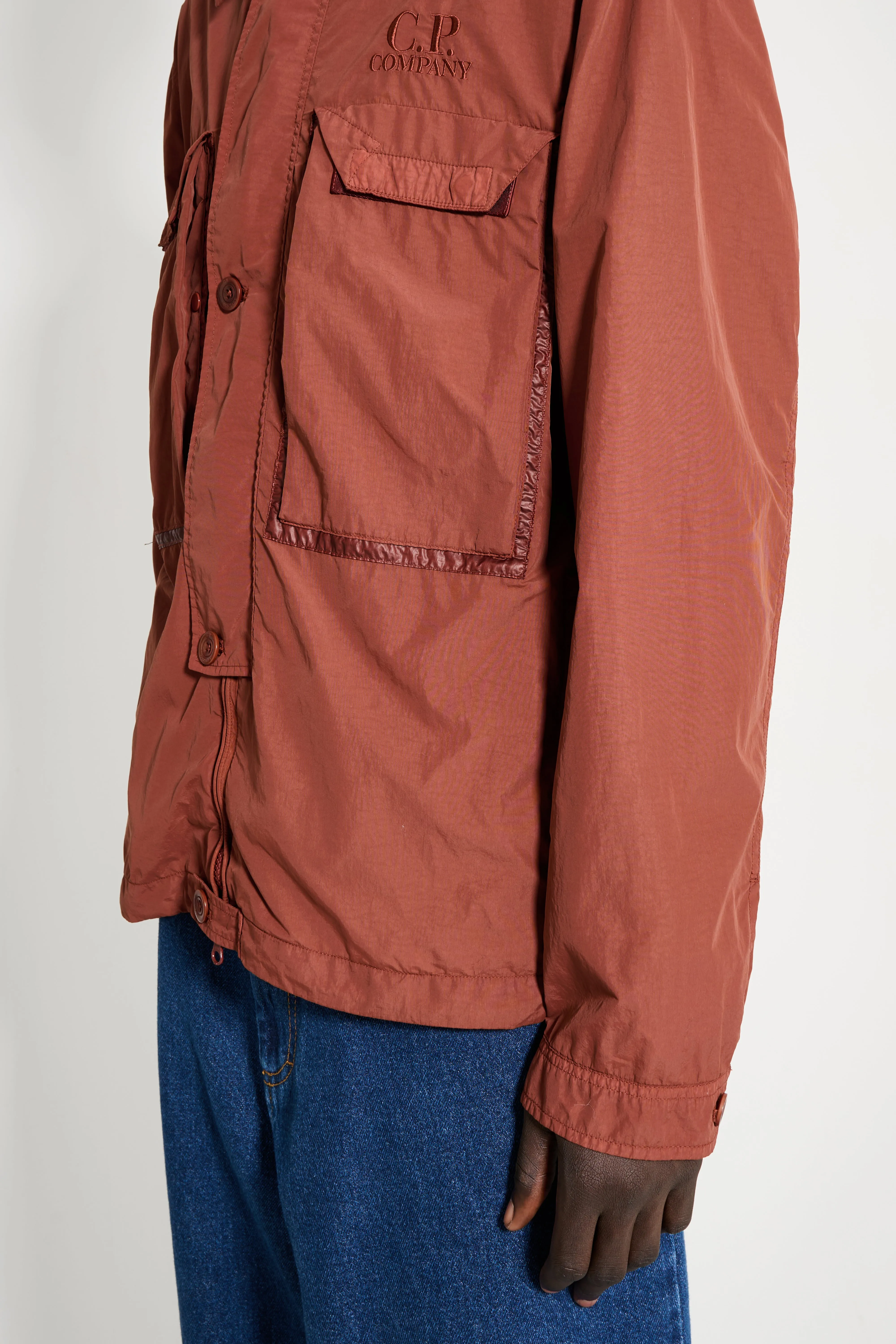 C.P. Company Flat Nylon Goggle Shirt Jacket Sable sold by Tres Bien product image thumbnail 5