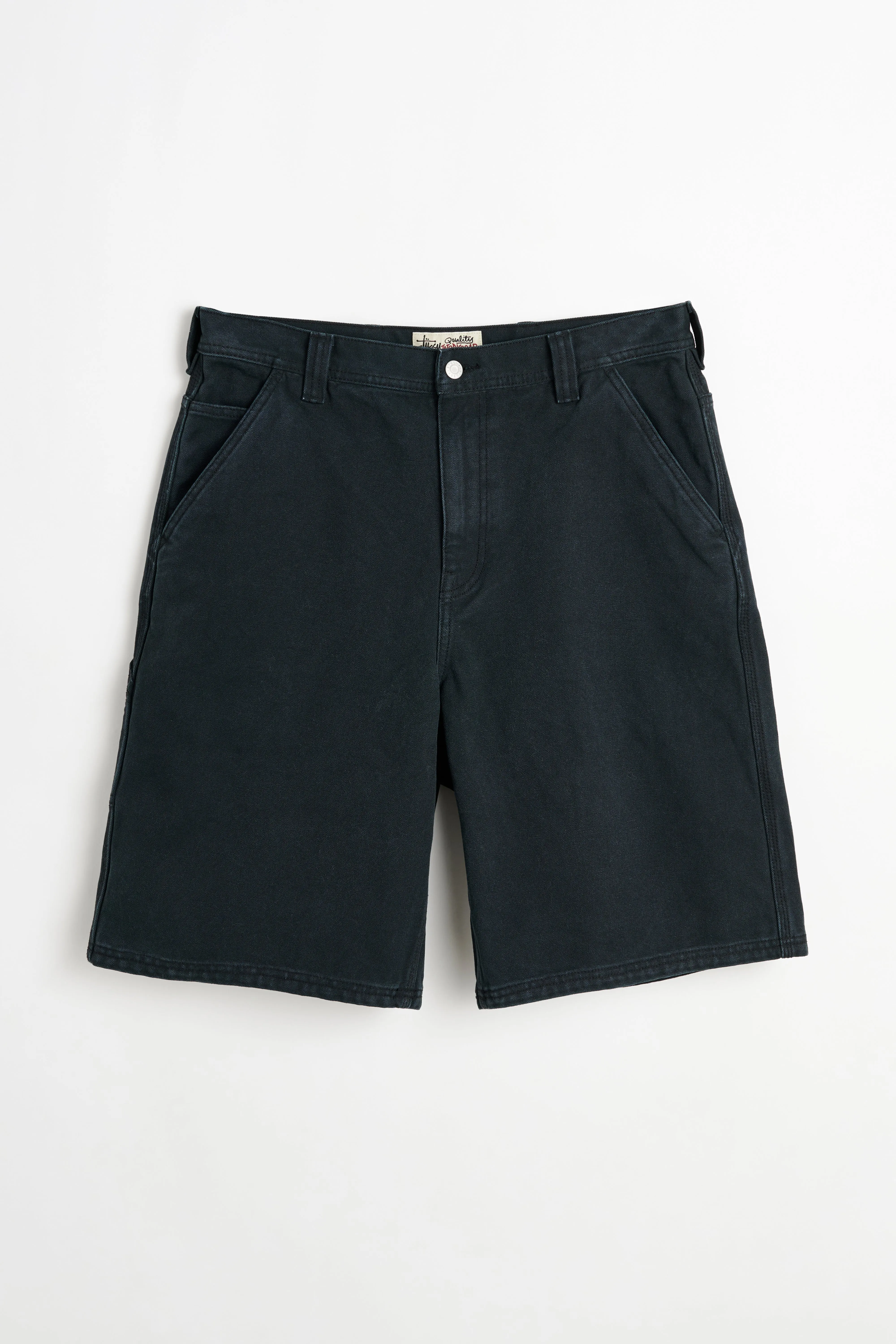 Stüssy Work Shorts Washed Canvas Black sold by Tres Bien