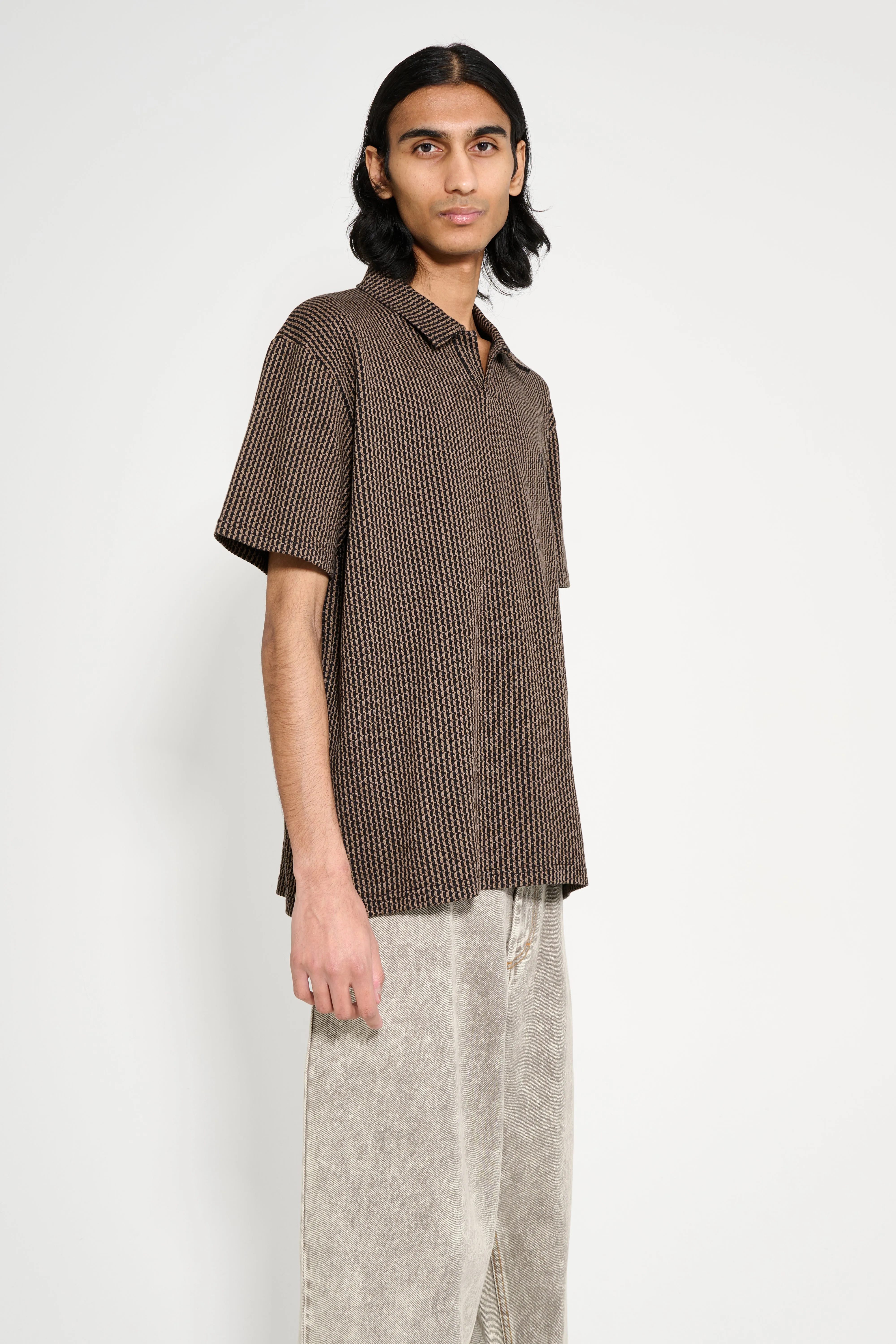 Polar Skate Co. Serge Polo Shirt Bouclé Brass / Black sold by Tres Bien product image thumbnail 3