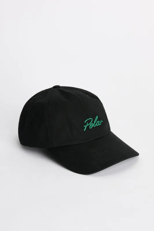 Polar Skate Co. Sai Cap Varsity Logo Black / Emerald sold by Tres Bien