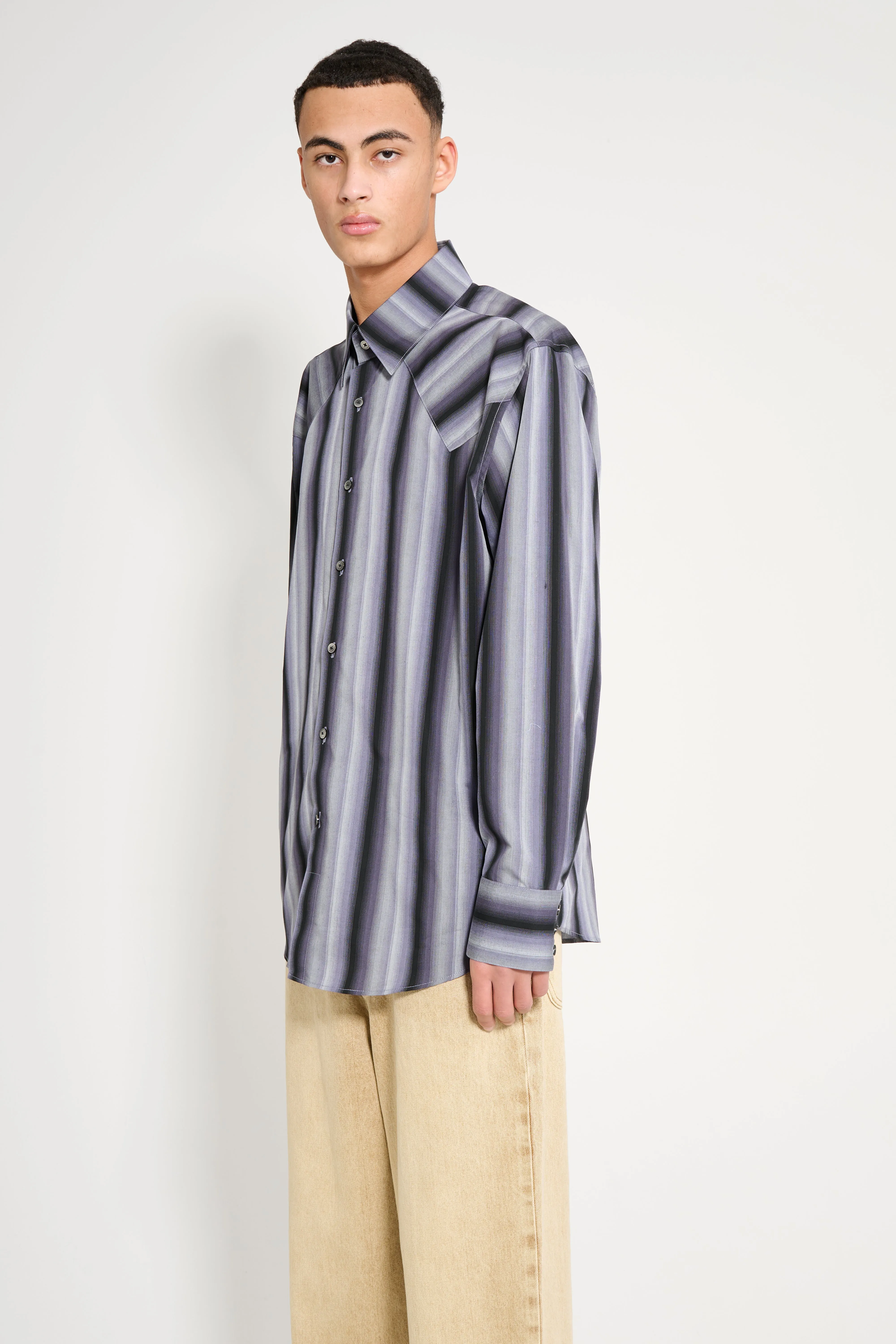 Carter Young Western Business Shirt Ombre Stripe sold by Tres Bien product image thumbnail 2