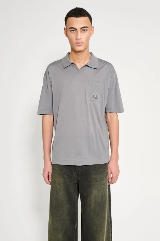 C.P. Company Polo Knit Smoked Pearl made by C.P. Company