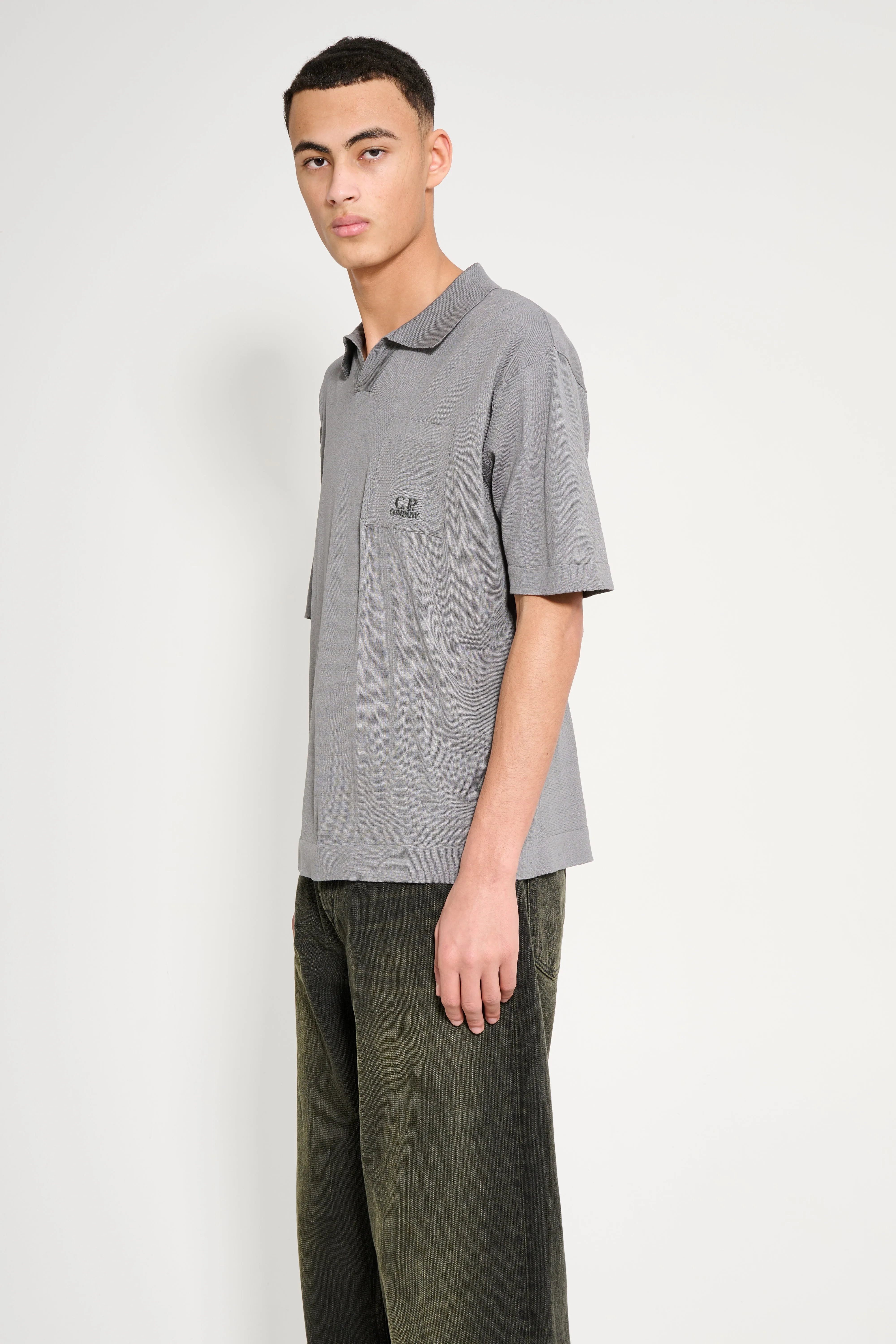 C.P. Company Polo Knit Smoked Pearl sold by Tres Bien product image thumbnail 2