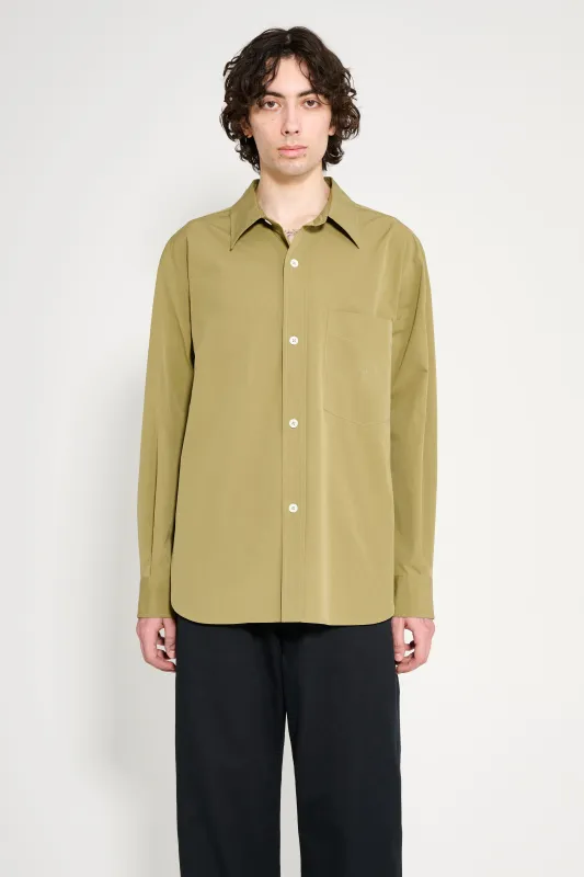Margaret Howell Monogram Shirt Fine Cotton Poplin Warm Olive made by Margaret Howell