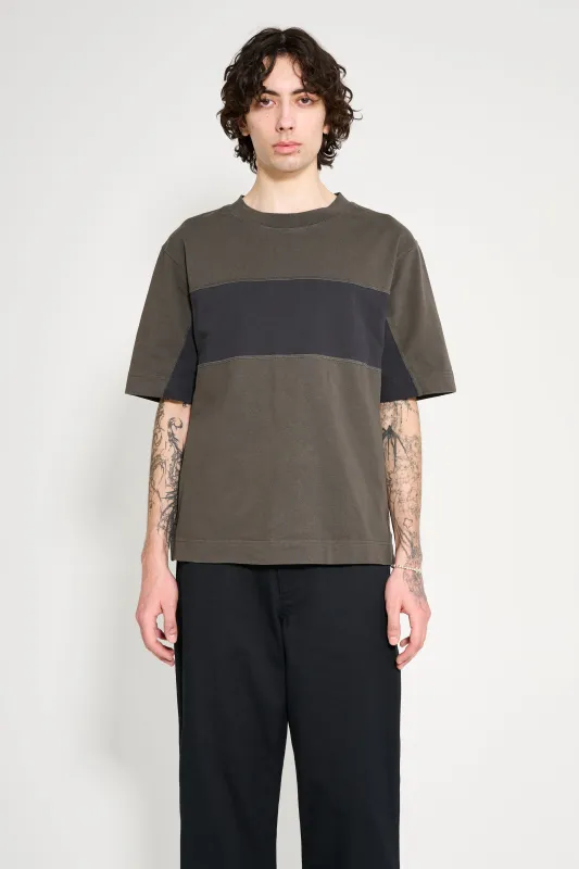 Margaret Howell MHL Panel T-Shirt Light Cotton Jersey Assam / Black made by Margaret Howell