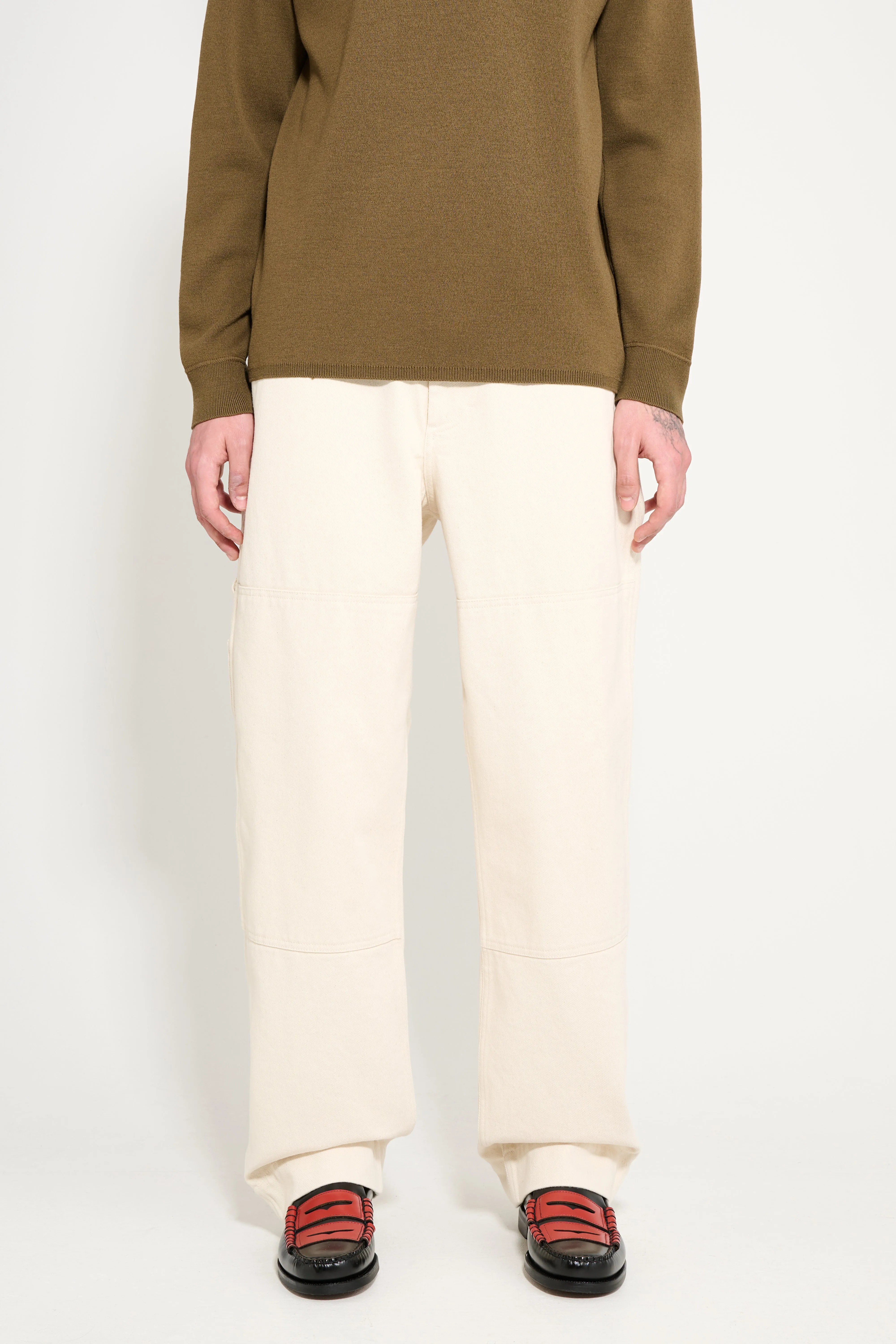 Margaret Howell MHL Tool Pocket Trouser Natural Cotton Denim sold by Tres Bien