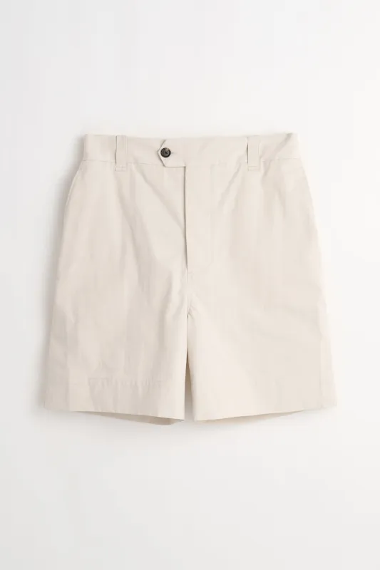 Margaret Howell Relaxed Shorts Heavy Cotton Poplin Chalk made by Margaret Howell