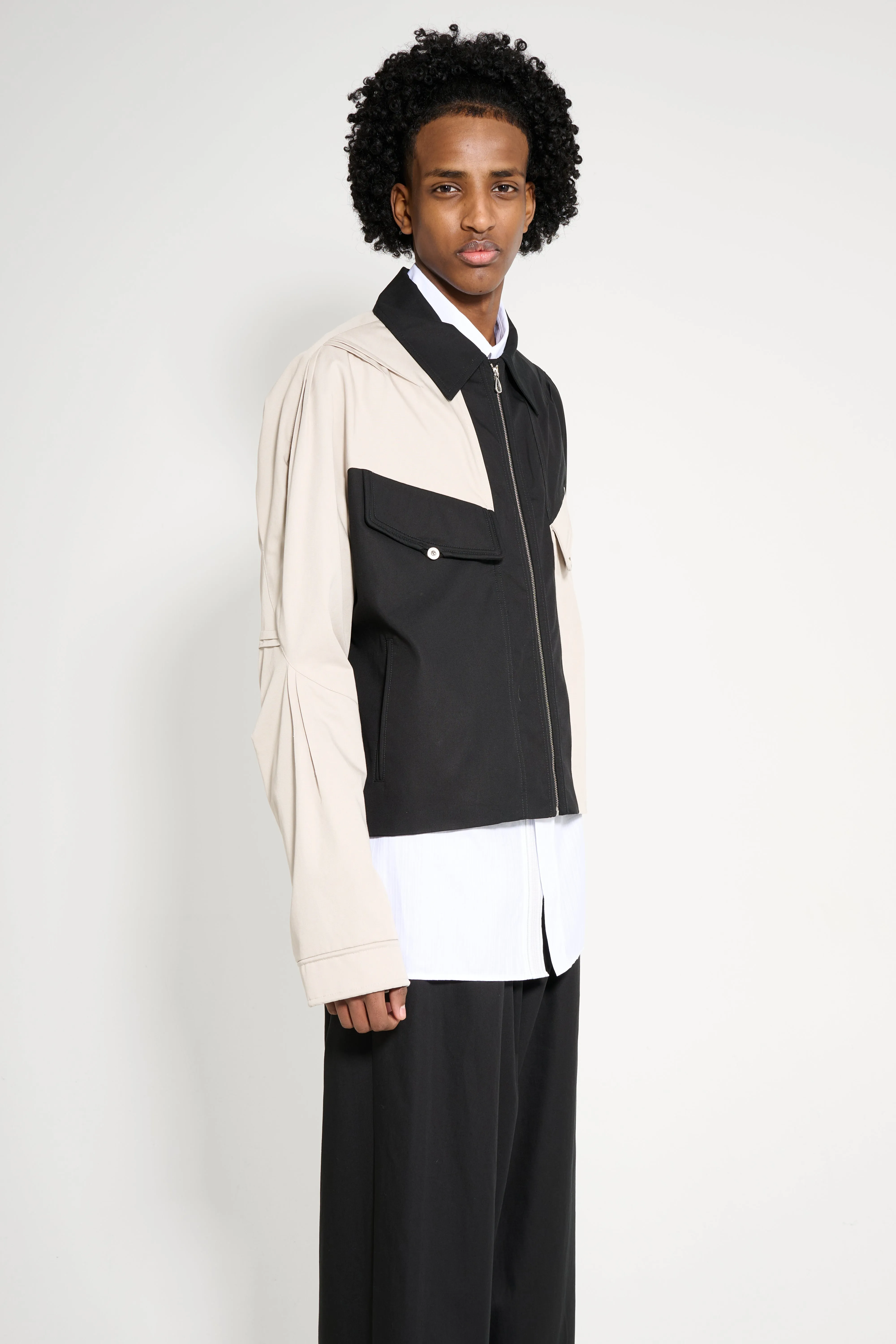 Kiko Kostadinov Alec K-Dart Blouson Seedpearl / Black Sable sold by Tres Bien product image thumbnail 3