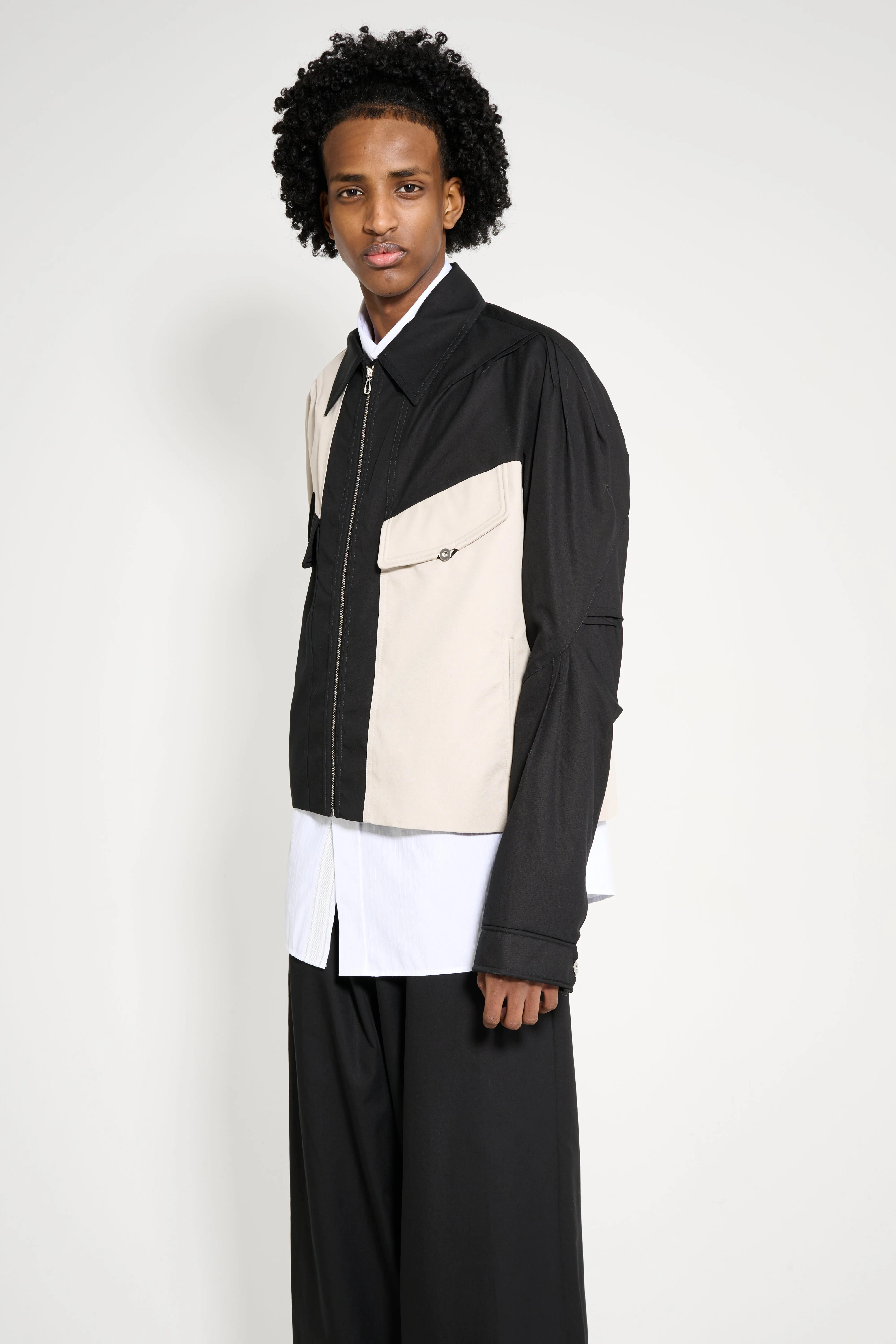 Kiko Kostadinov Alec K-Dart Blouson Seedpearl / Black Sable sold by Tres Bien product image thumbnail 2