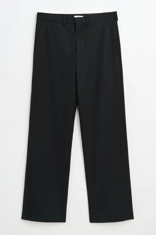 RIER Popeline Wool Trousers Black sold by Tres Bien