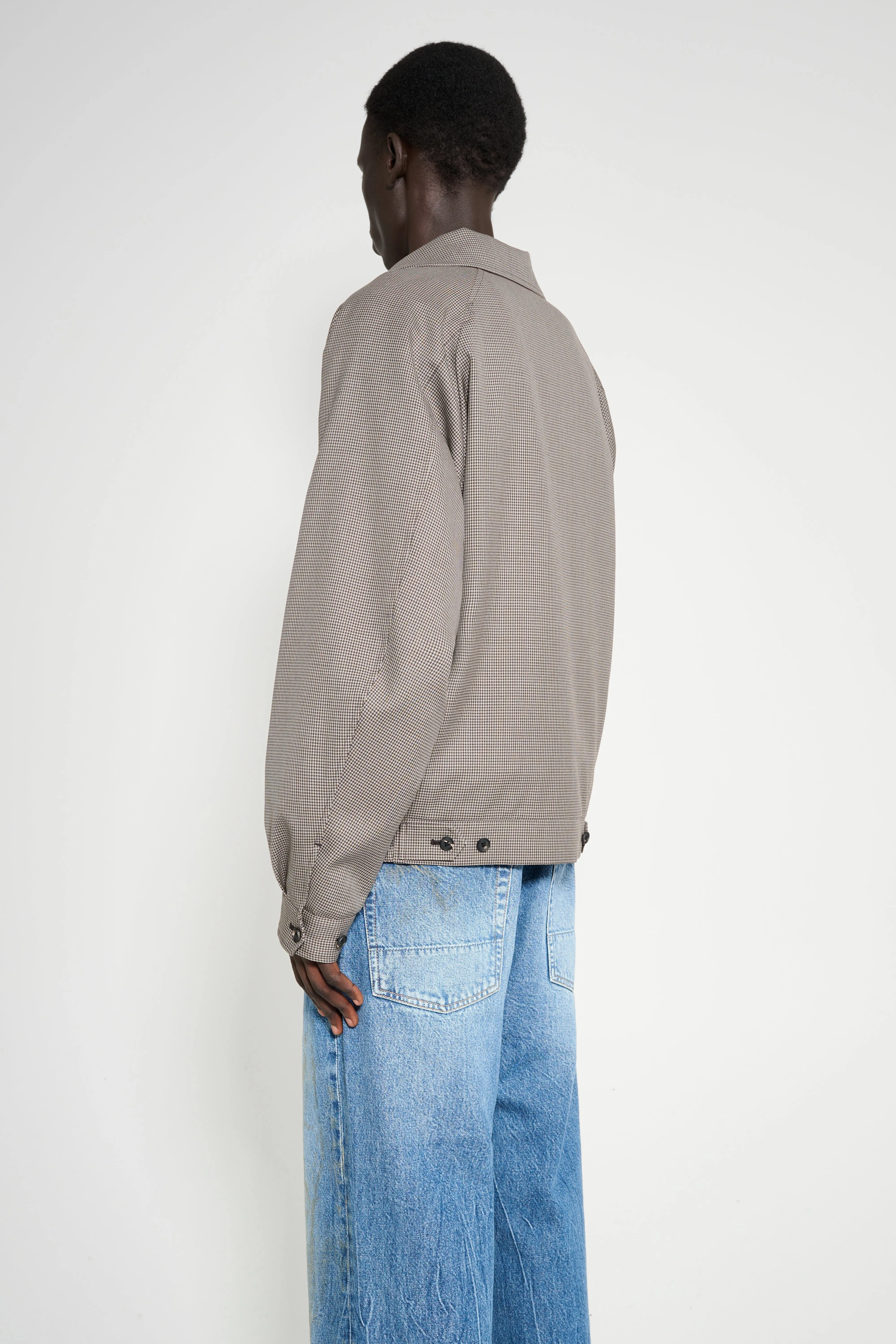 ssstein Double Weave Houndstooth Zip Up Short Jacket Houndstooth sold by Tres Bien product image thumbnail 4