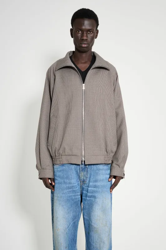 ssstein Double Weave Houndstooth Zip Up Short Jacket Houndstooth made by ssstein