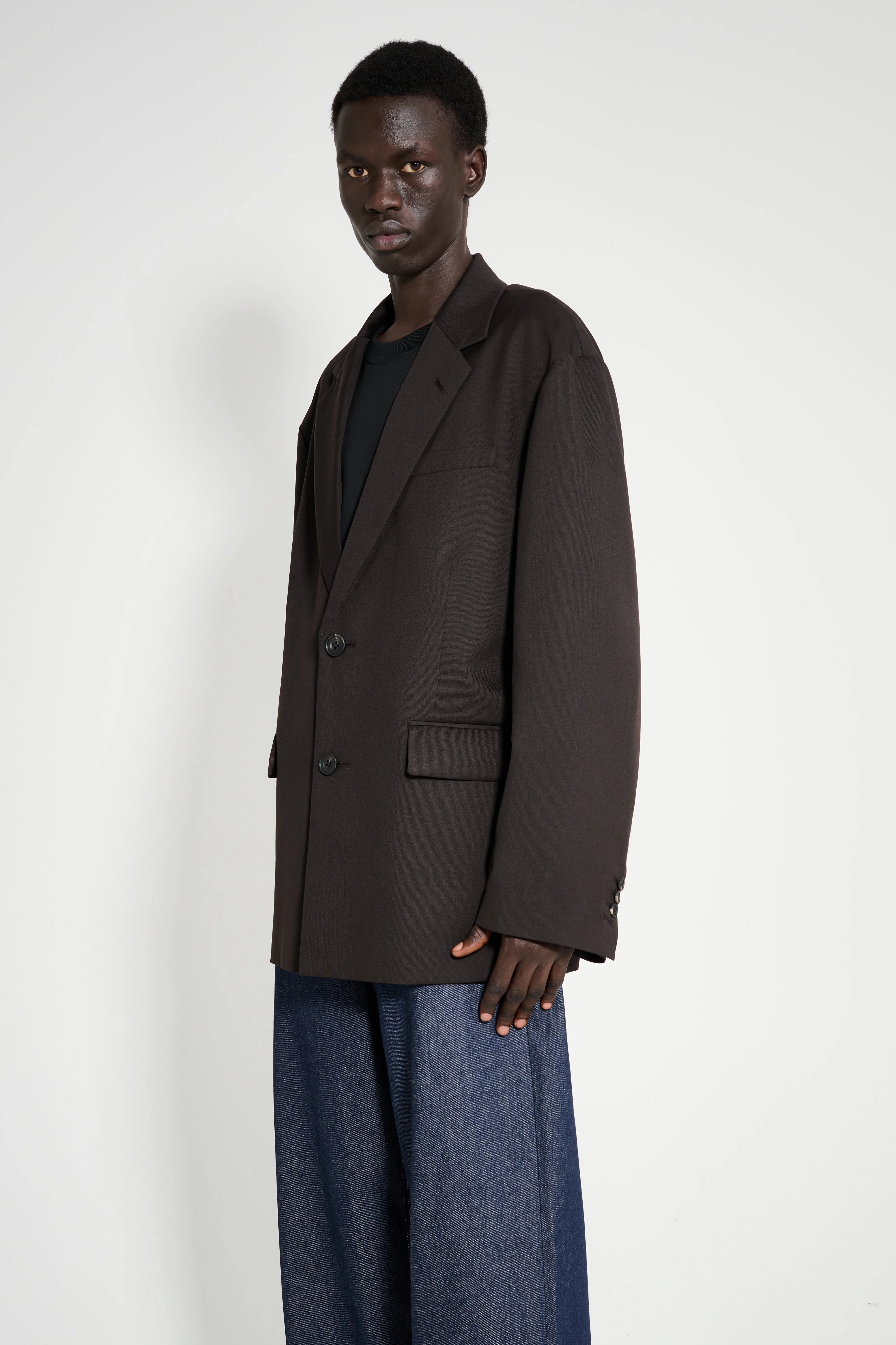 ssstein Oversized Single Breasted Jacket Dark Brown sold by Tres Bien product image thumbnail 2