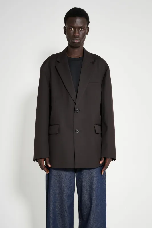 ssstein Oversized Single Breasted Jacket Dark Brown made by ssstein