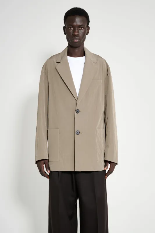 ssstein Windproof Nylon Single Breasted Jacket Taupe made by ssstein