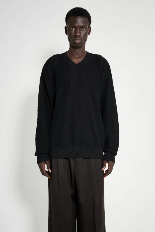 ssstein Sheer Light Knit V Neck LS Black sold by Tres Bien