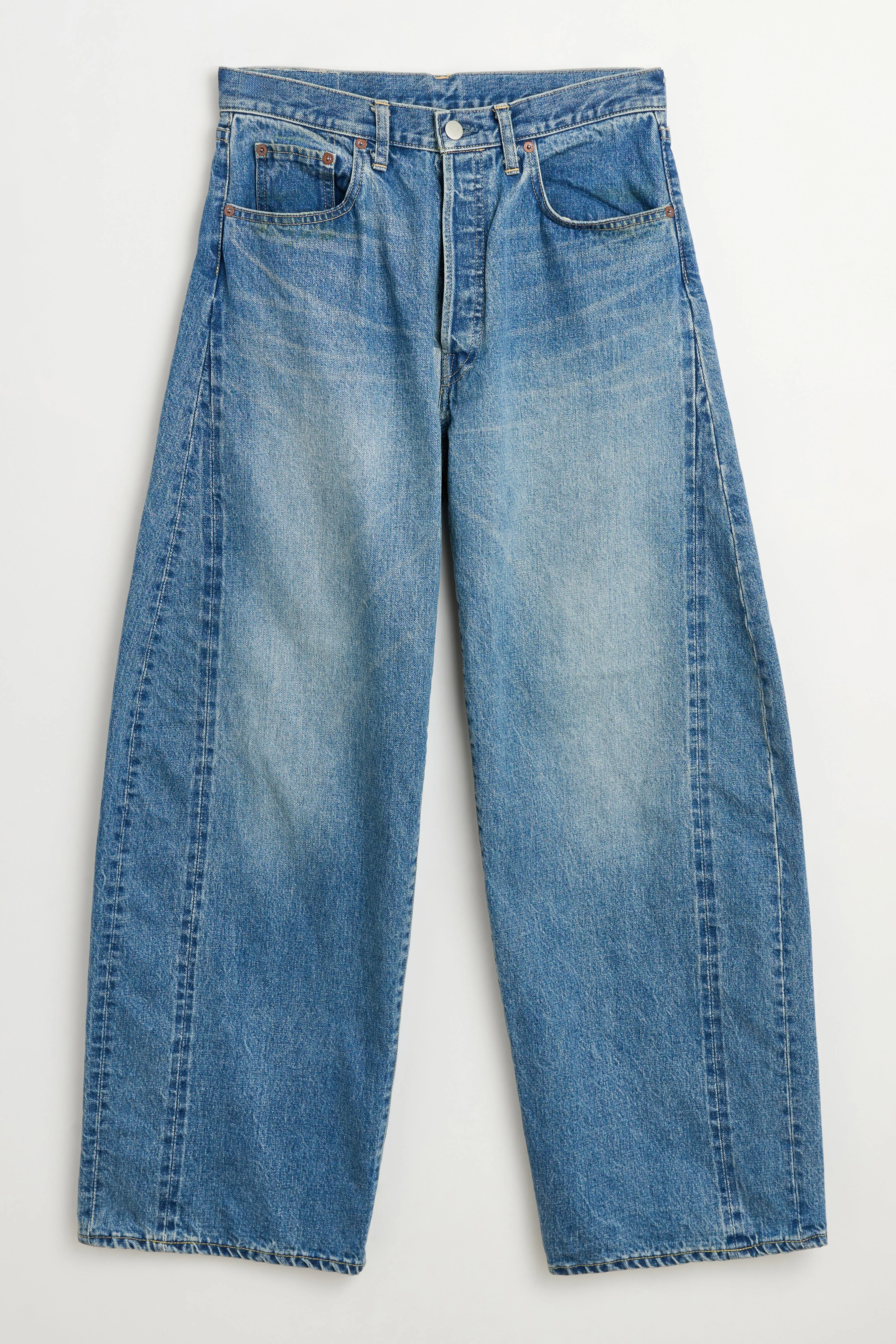 ssstein Deformation Wide Vintage Denim Jeans Indigo sold by Tres Bien