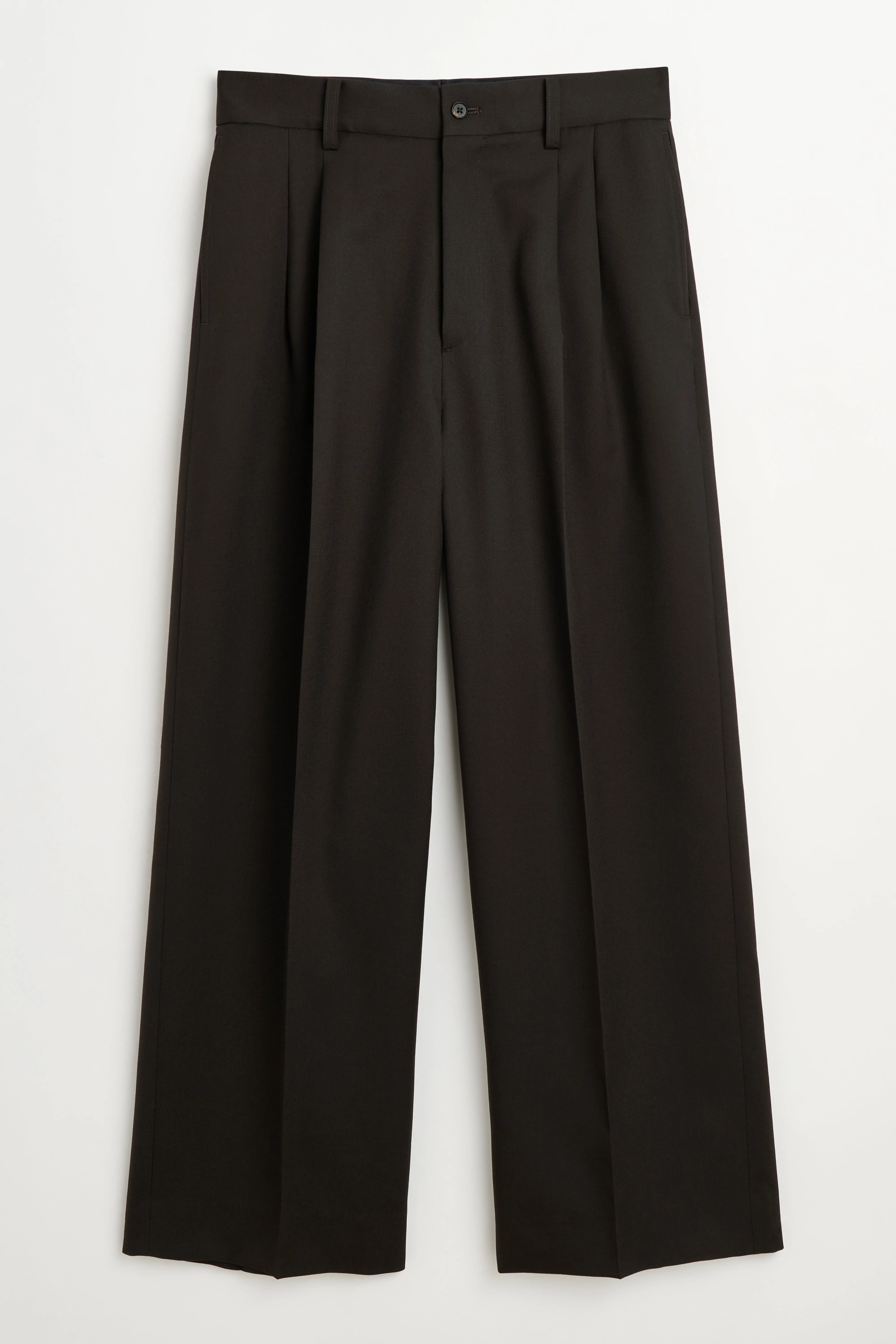 ssstein Long Wide Trousers Dark Brown sold by Tres Bien