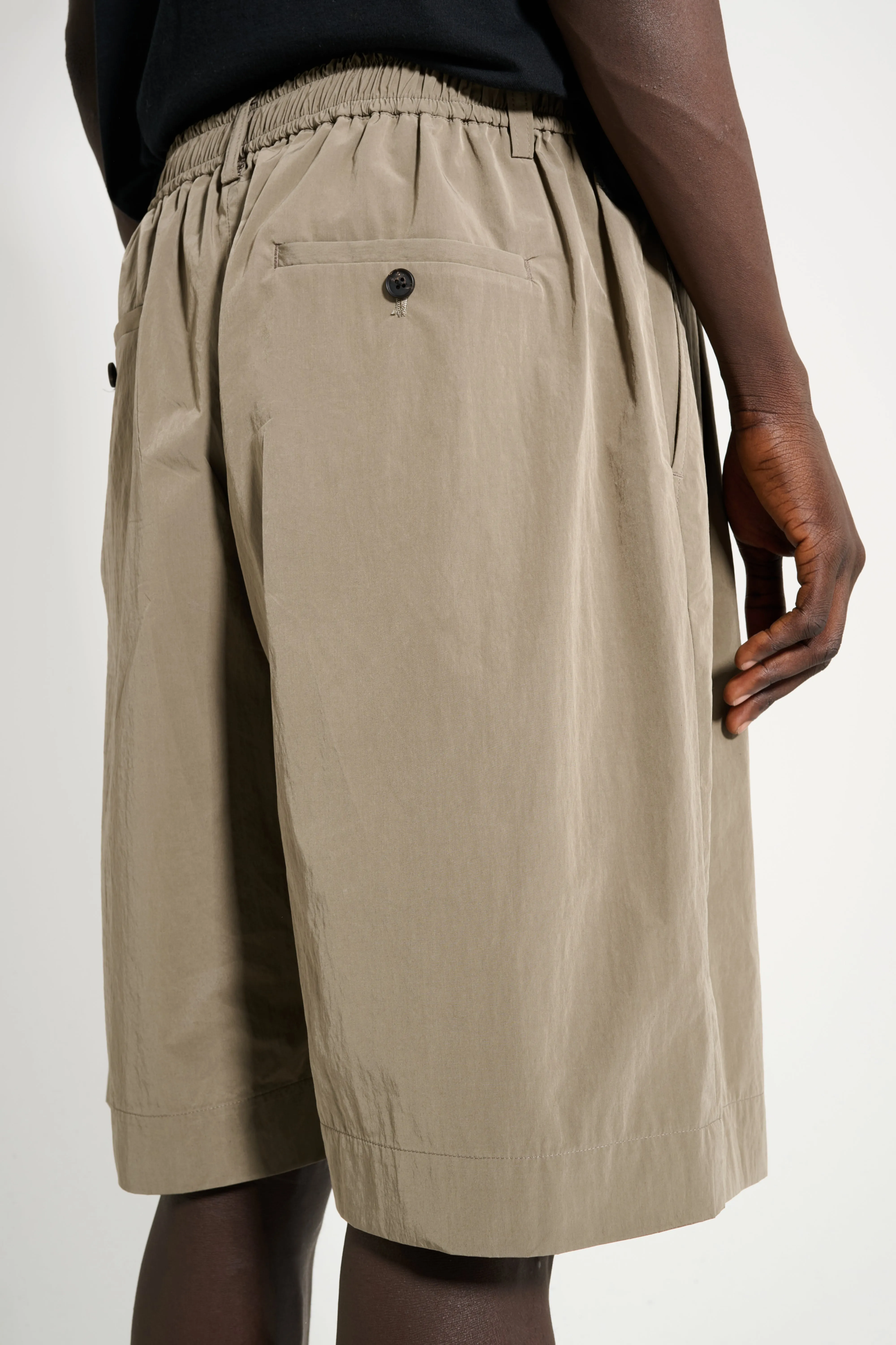 ssstein Windproof Nylon Wide Easy Shorts Taupe sold by Tres Bien product image thumbnail 3