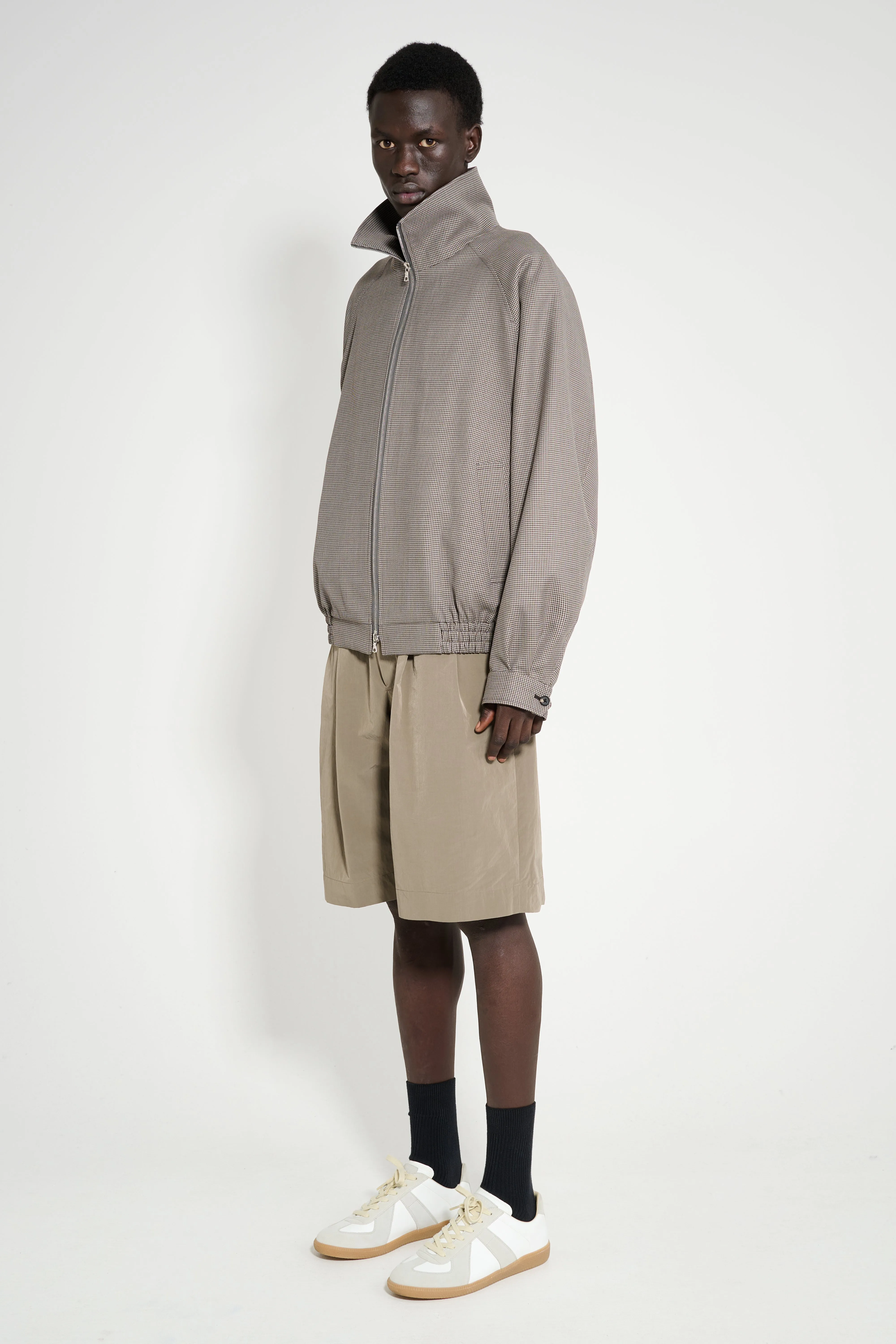 ssstein Windproof Nylon Wide Easy Shorts Taupe sold by Tres Bien product image thumbnail 4