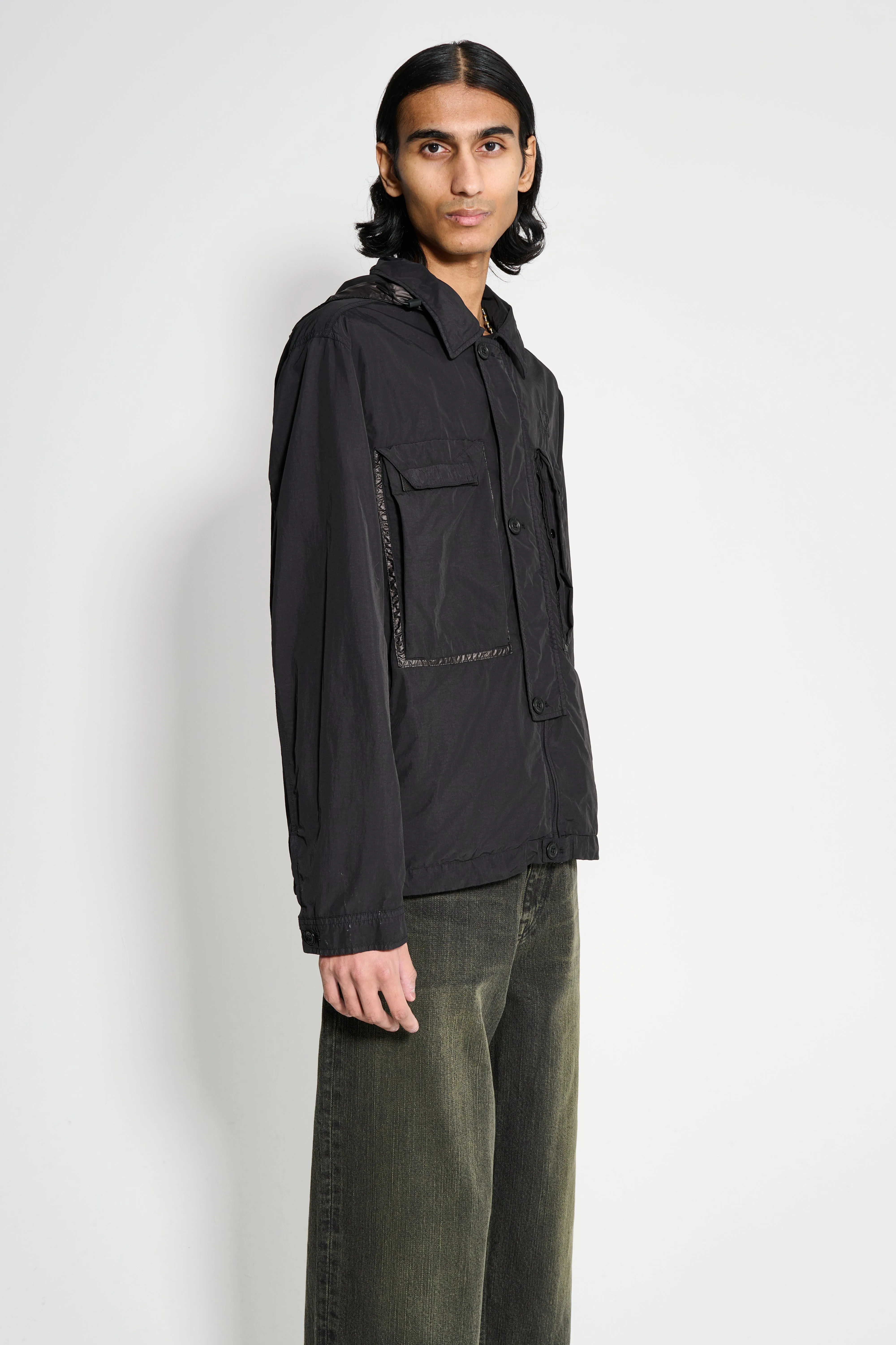 C.P. Company Flat Nylon Goggle Overshirt Black sold by Tres Bien product image thumbnail 4