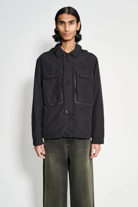 C.P. Company Flat Nylon Goggle Overshirt Black sold by Tres Bien