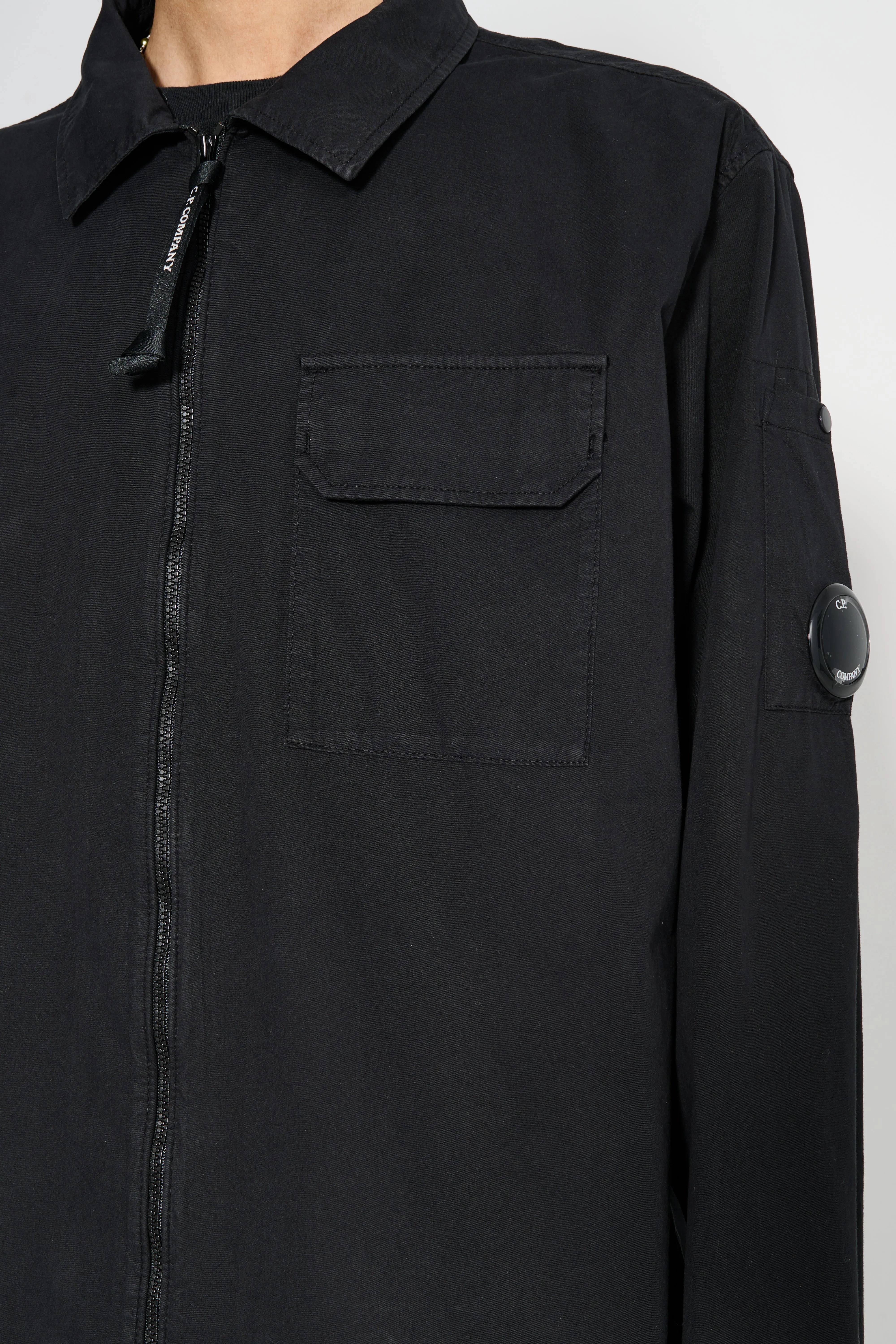 C.P. Company Organic Gabardine Full Zip Overshirt Black sold by Tres Bien product image thumbnail 5