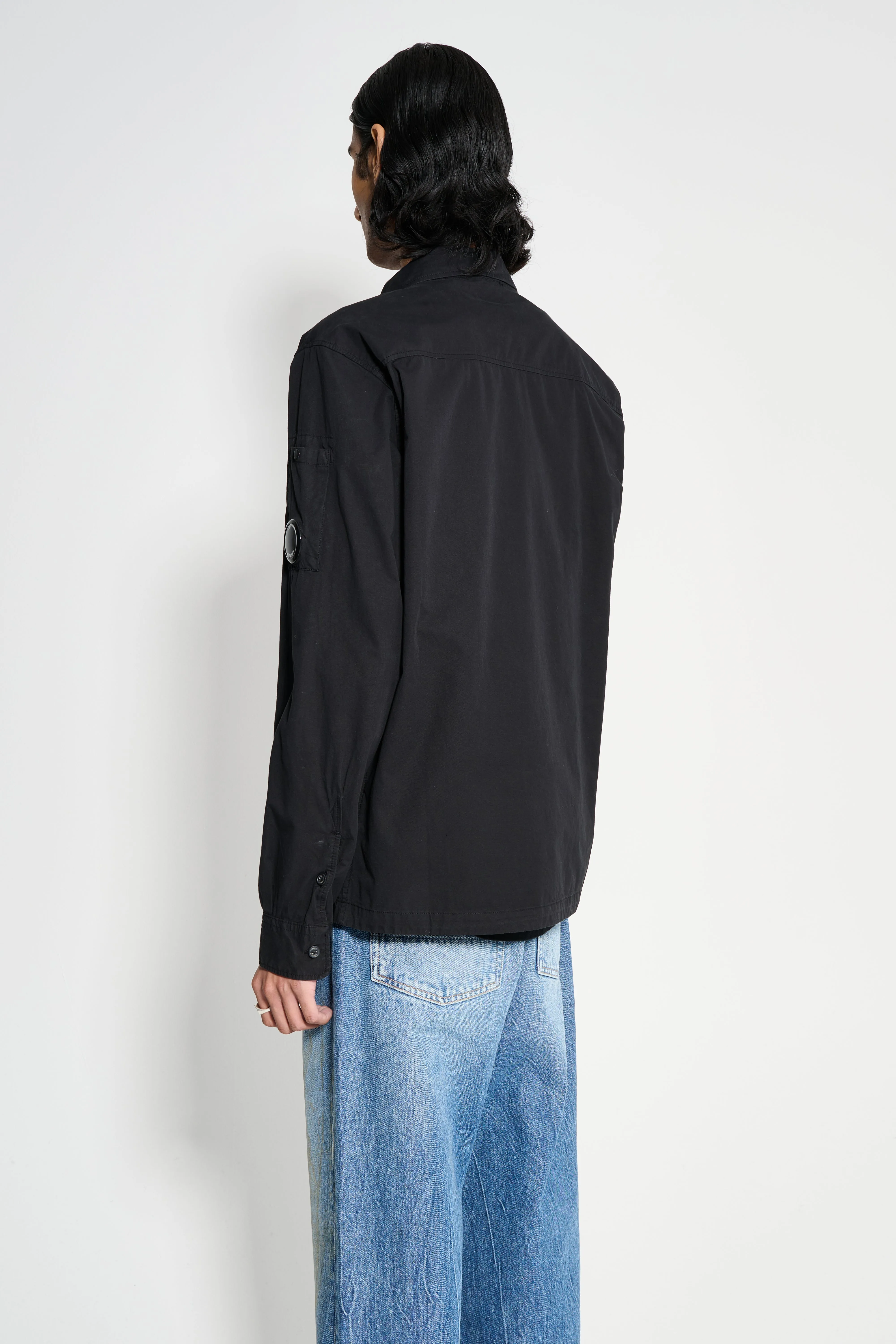 C.P. Company Organic Gabardine Full Zip Overshirt Black sold by Tres Bien product image thumbnail 3
