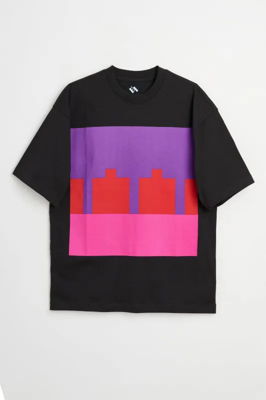 The Trilogy Tapes Block T-shirt Black sold by Tres Bien