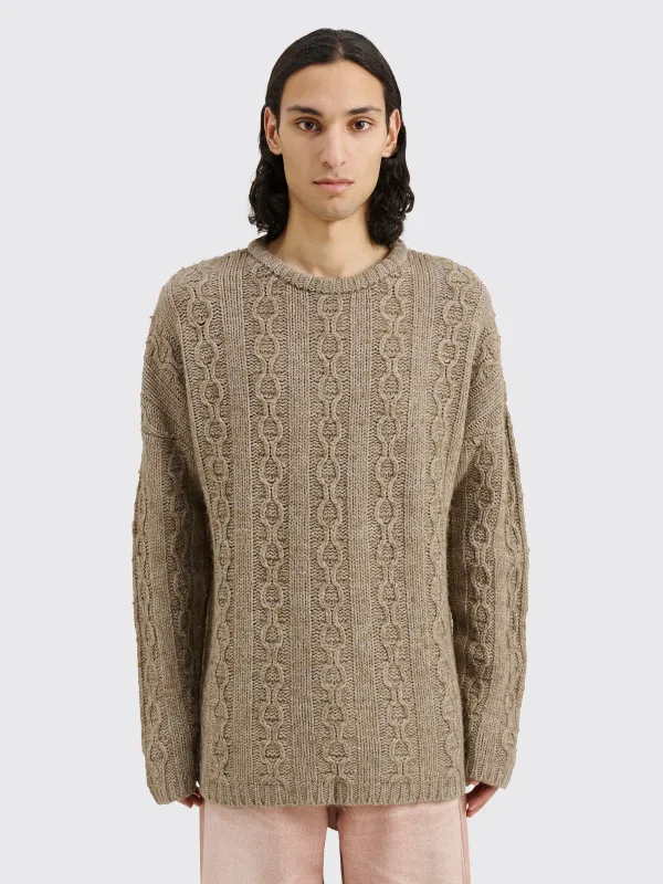 Our Legacy Funky Chain Knit Popover Roundneck Sweater Peafowl sold by Tres Bien
